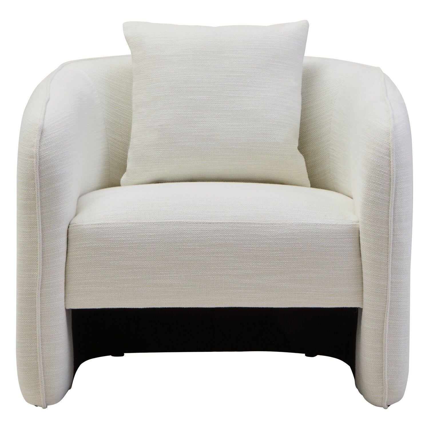 Image of Bilani Cream Linen Effect Curved Chair - Main