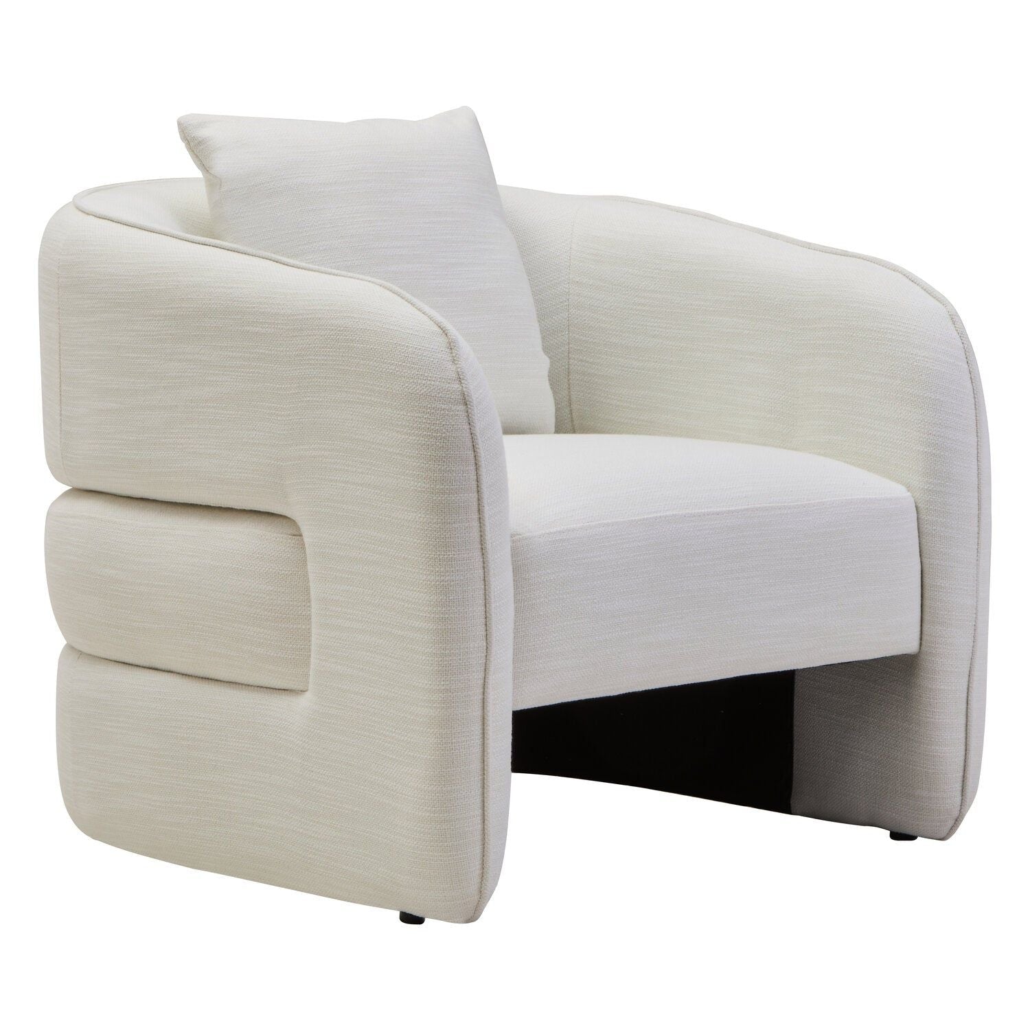 Image of Bilani Cream Linen Effect Curved Chair - Additional