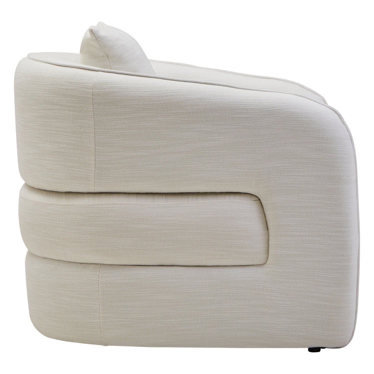 Image of Bilani Cream Linen Effect Curved Chair - Additional