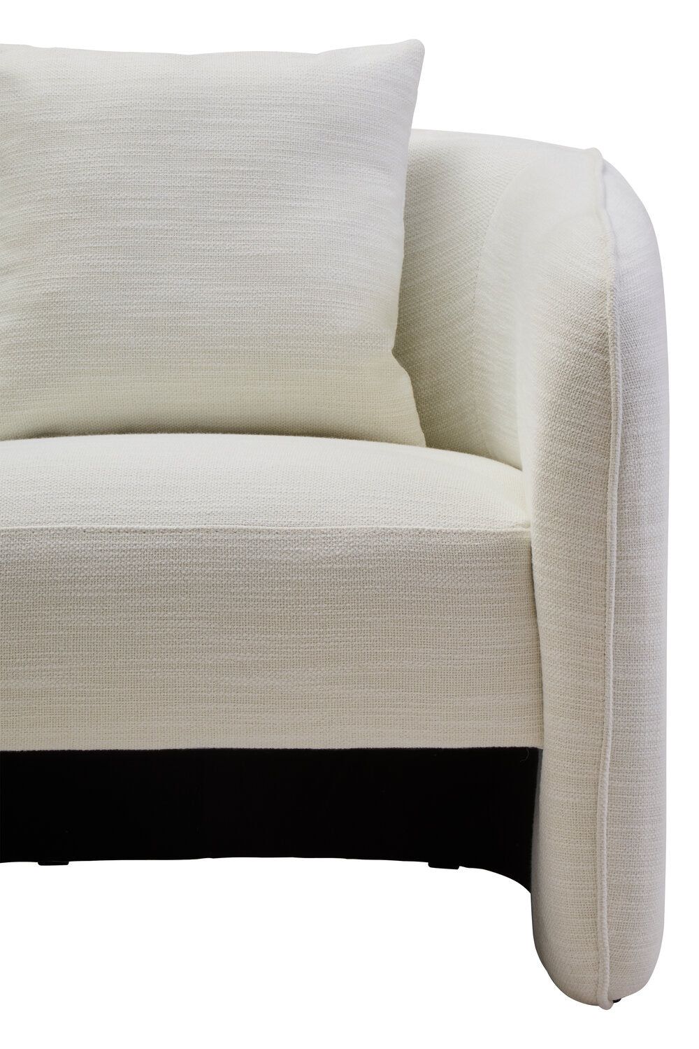 Image of Bilani Cream Linen Effect Curved Chair - Macro