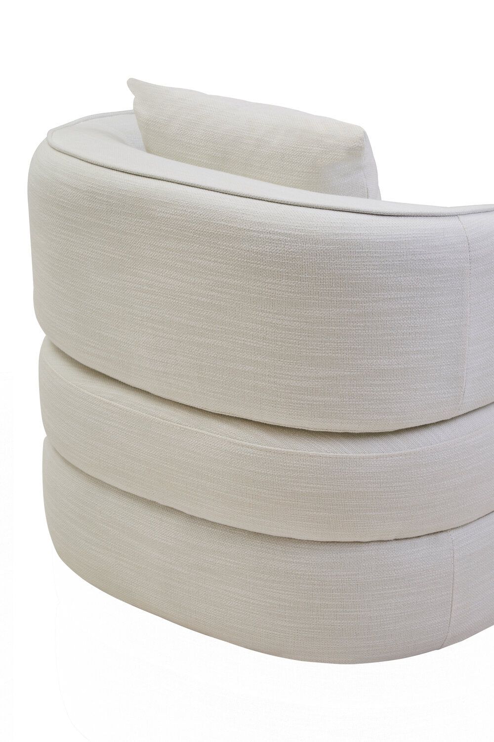 Image of Bilani Cream Linen Effect Curved Chair - Macro