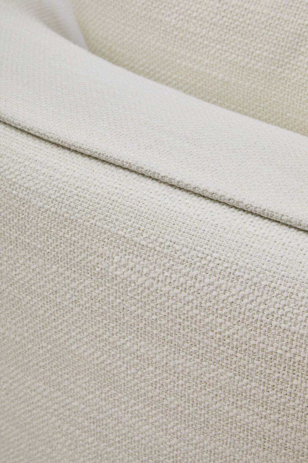 Image of Bilani Cream Linen Effect Curved Chair - Macro