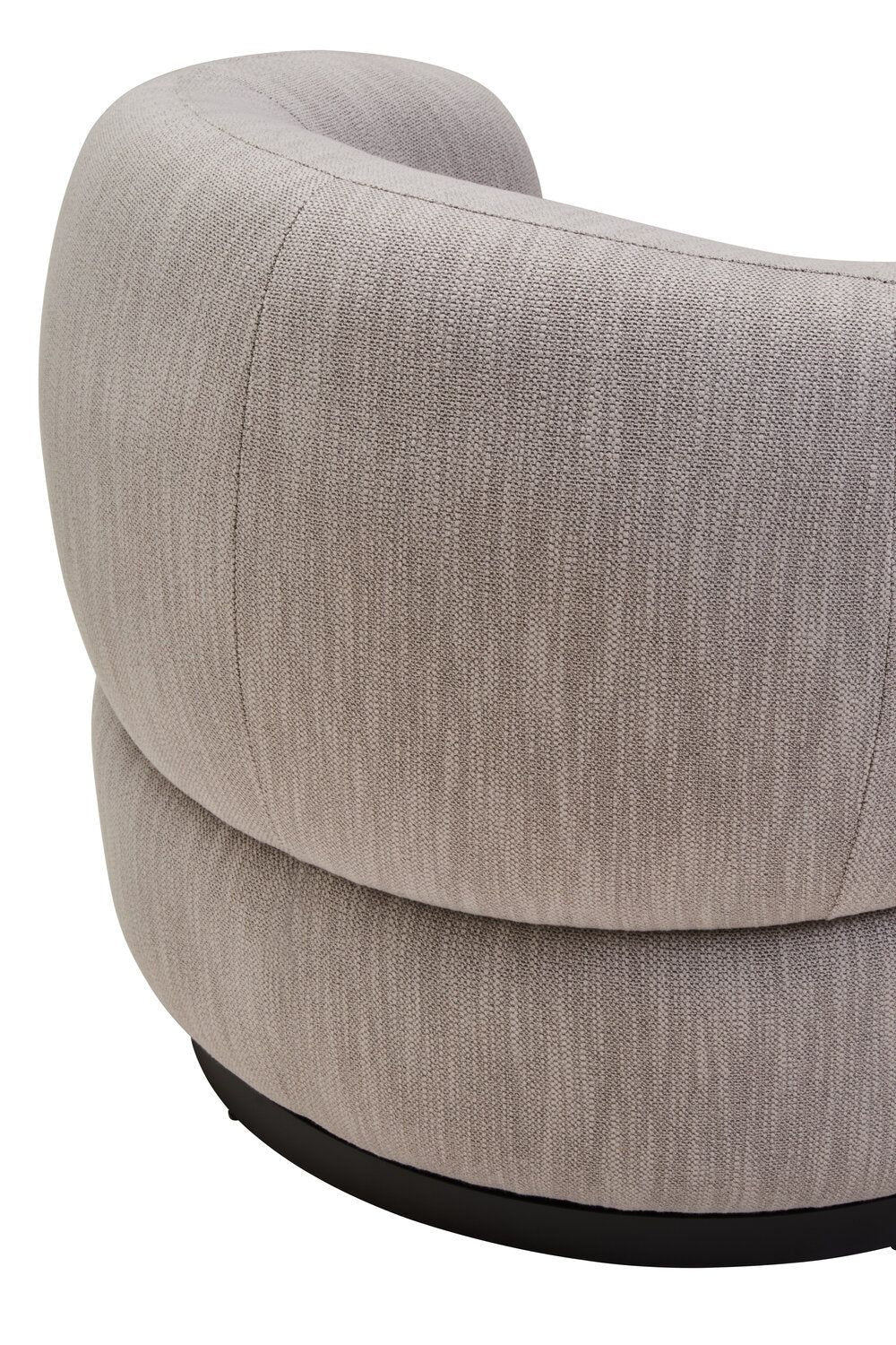 Image of Bordo Textured Grey Curved Swivel Chair - Macro