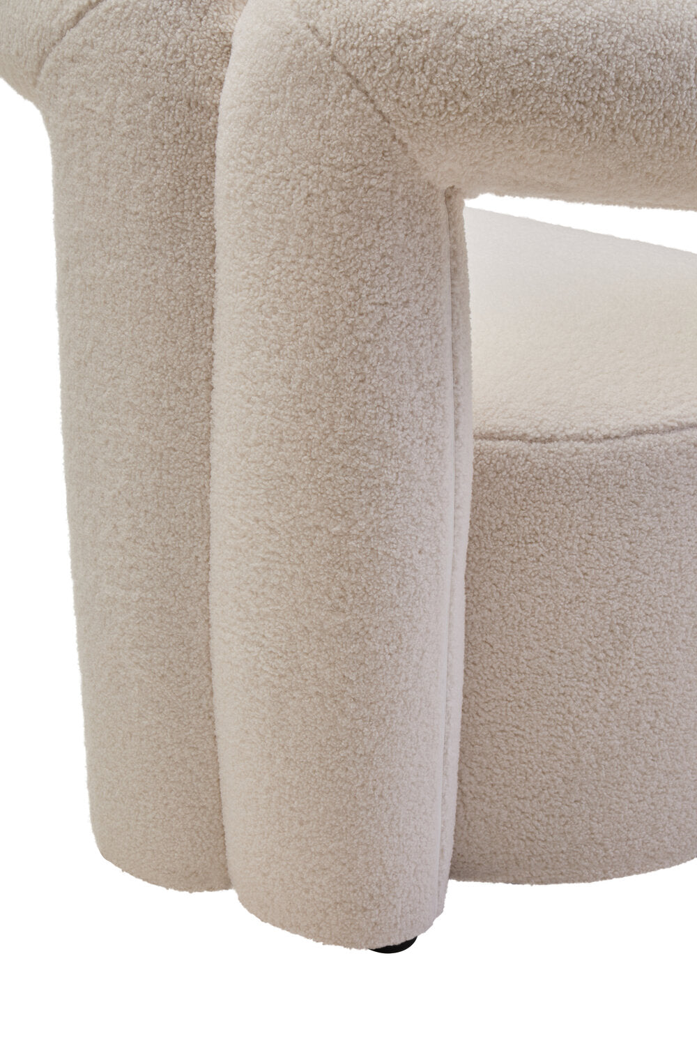 Image of Davina Ivory Boucle Statement Chair - Macro