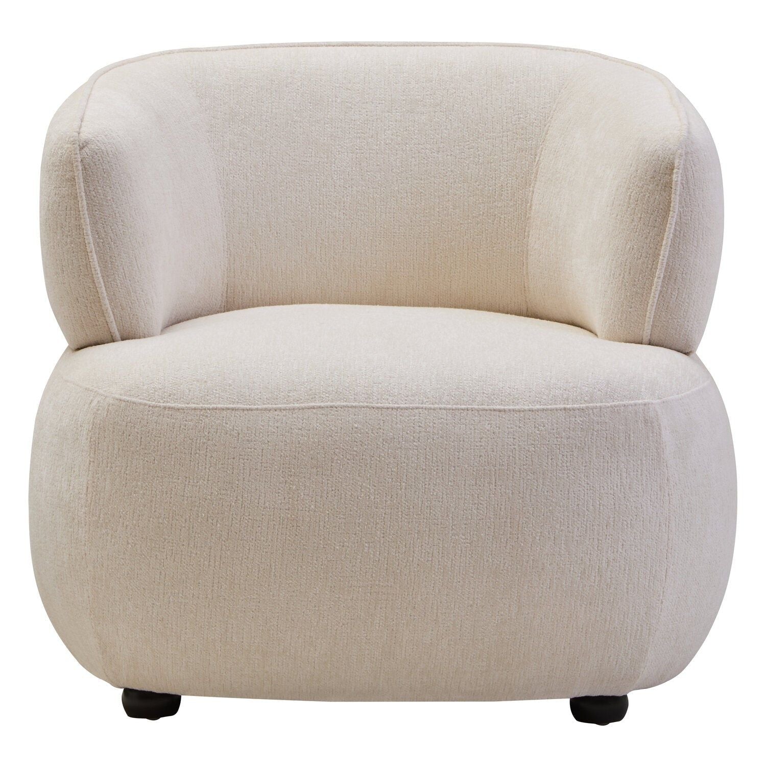 Image of Dasha Ivory Textured Curved Chair - Main
