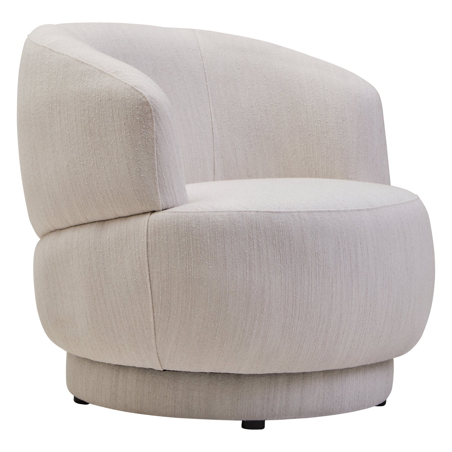 Image of Dale Ivory Linen Curved Chair