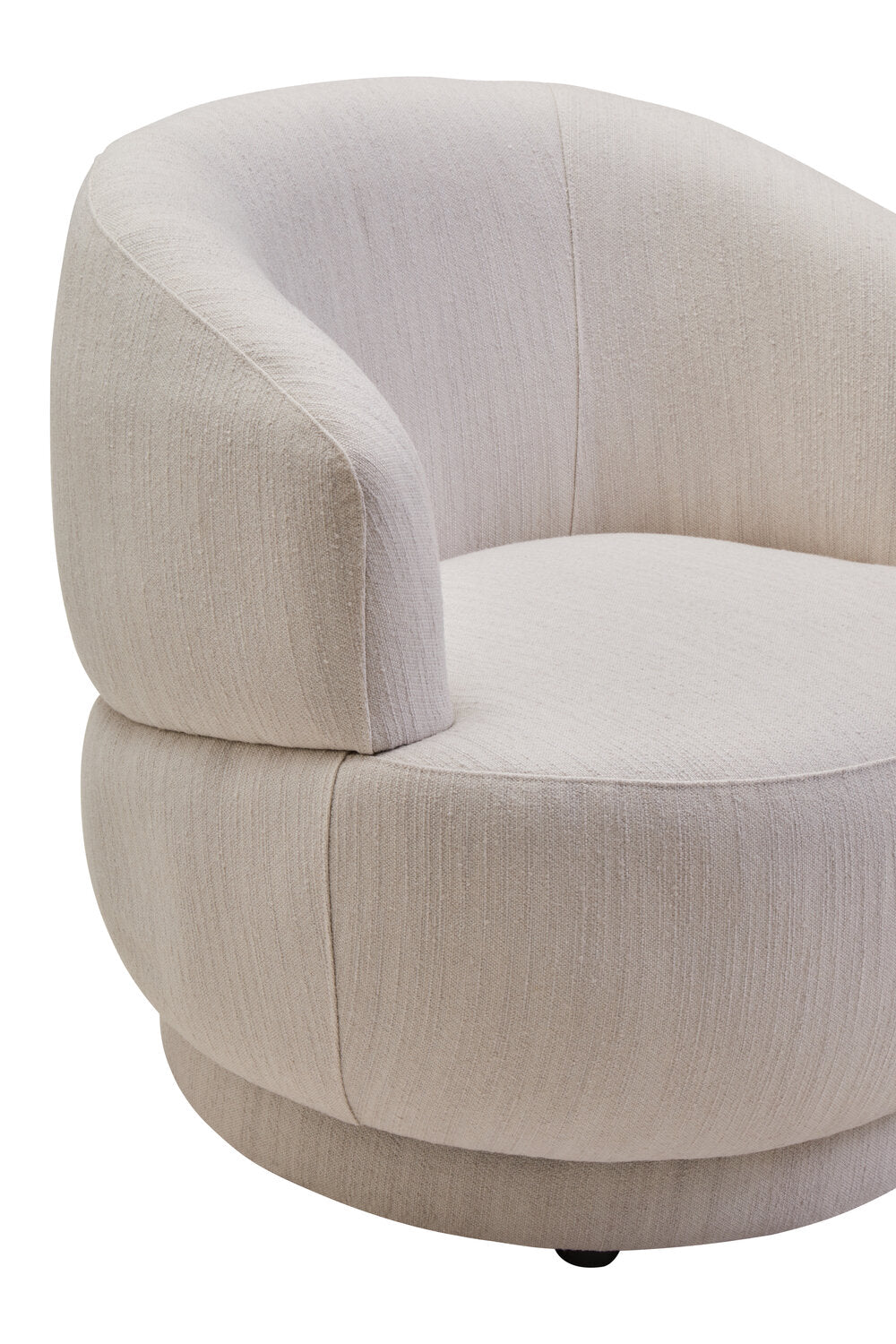Image of Dale Ivory Linen Curved Chair