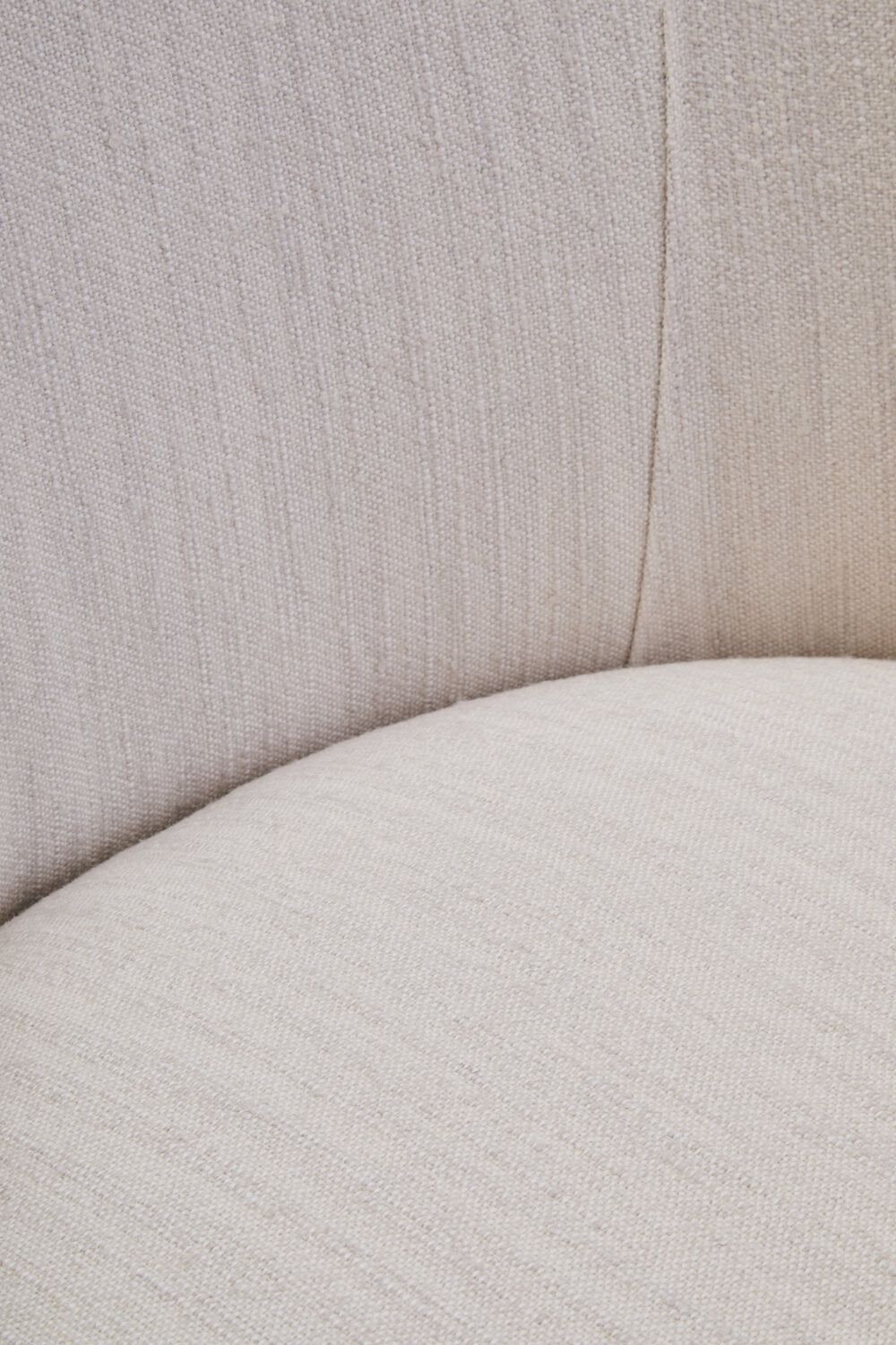 Image of Dale Ivory Linen Curved Chair