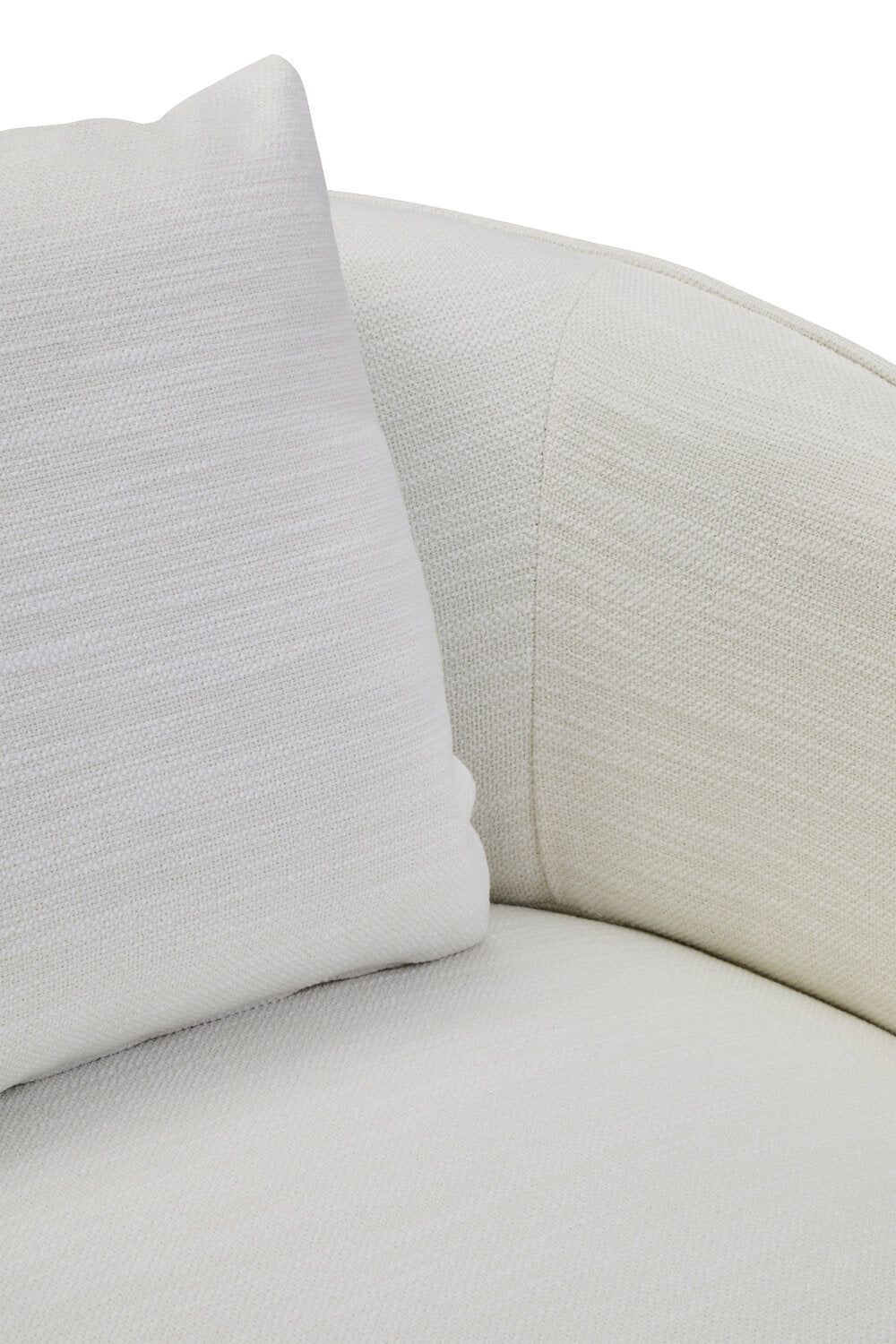 Image of Bilani Cream Linen Effect Curved Chair - Macro
