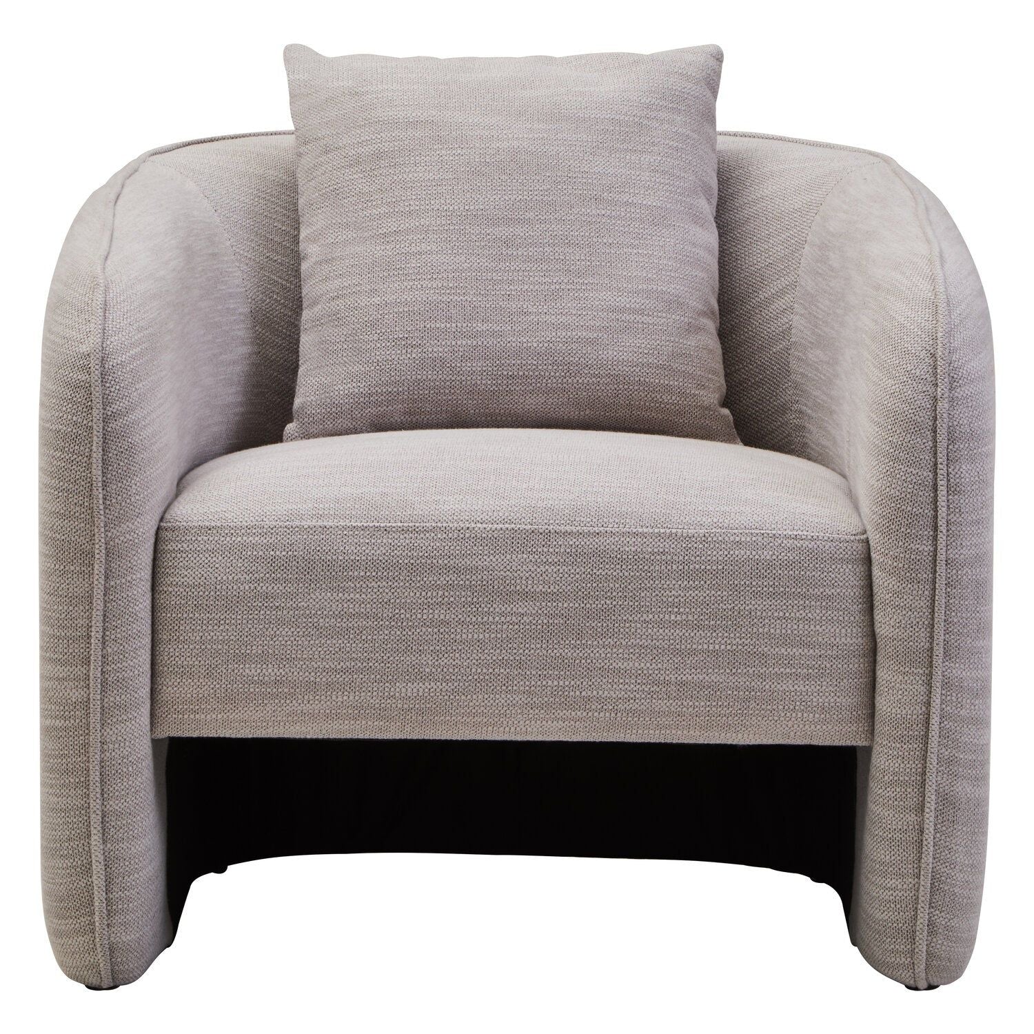 Image of Bilani Grey Linen Effect Curved Chair - Main