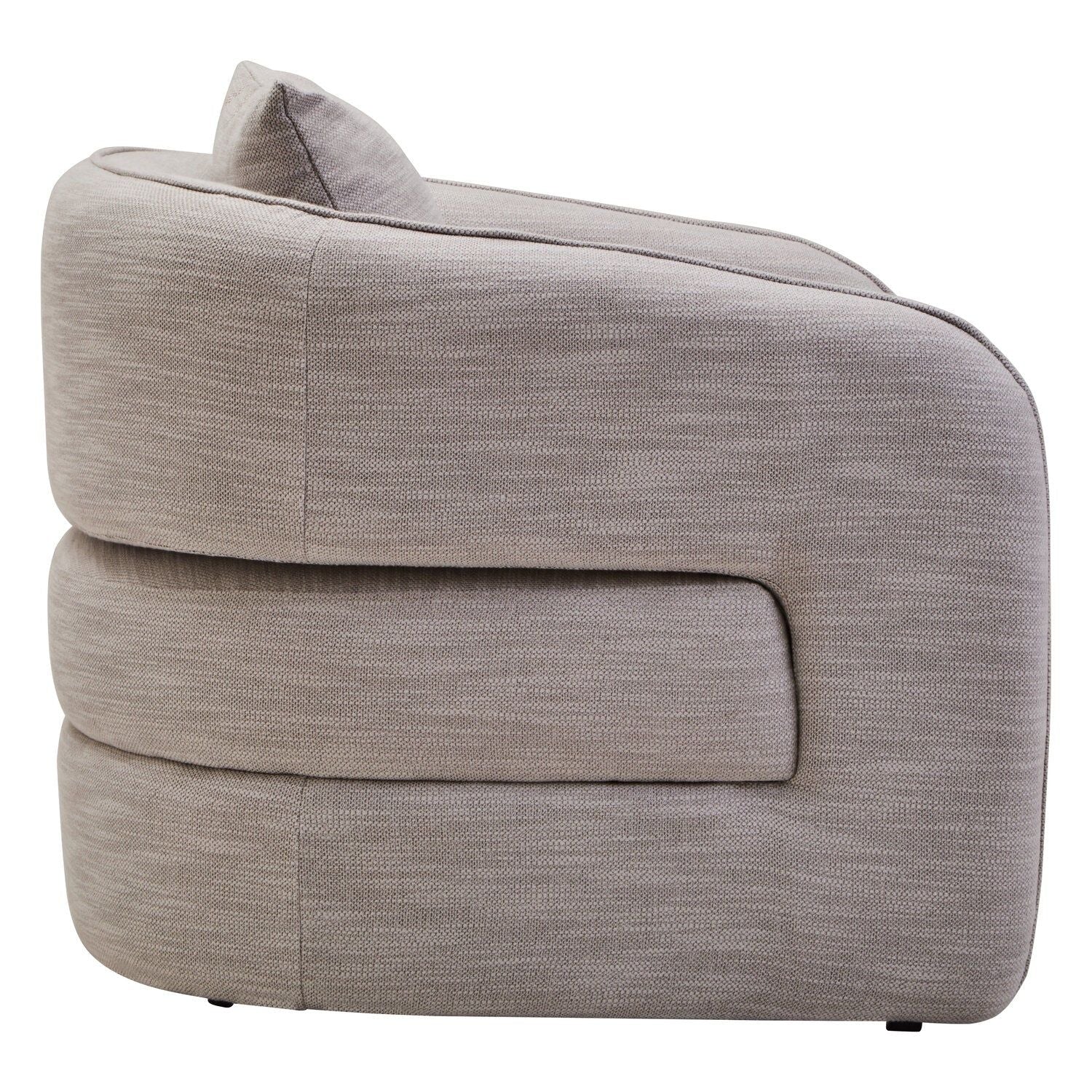 Image of Bilani Grey Linen Effect Curved Chair - Additional