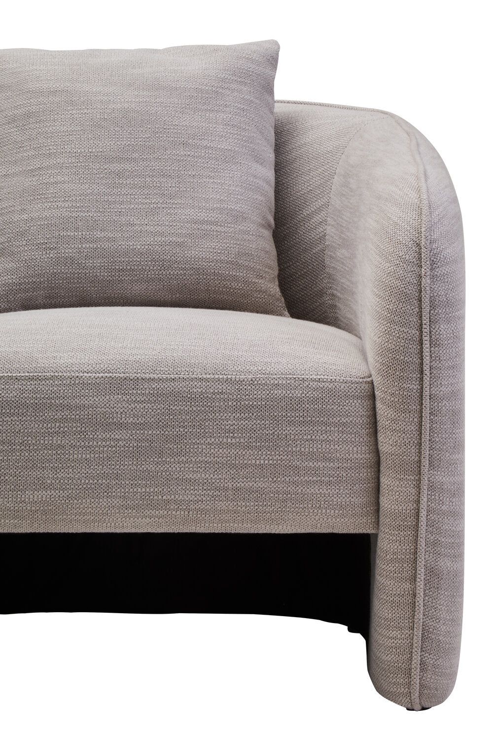 Image of Bilani Grey Linen Effect Curved Chair - Macro
