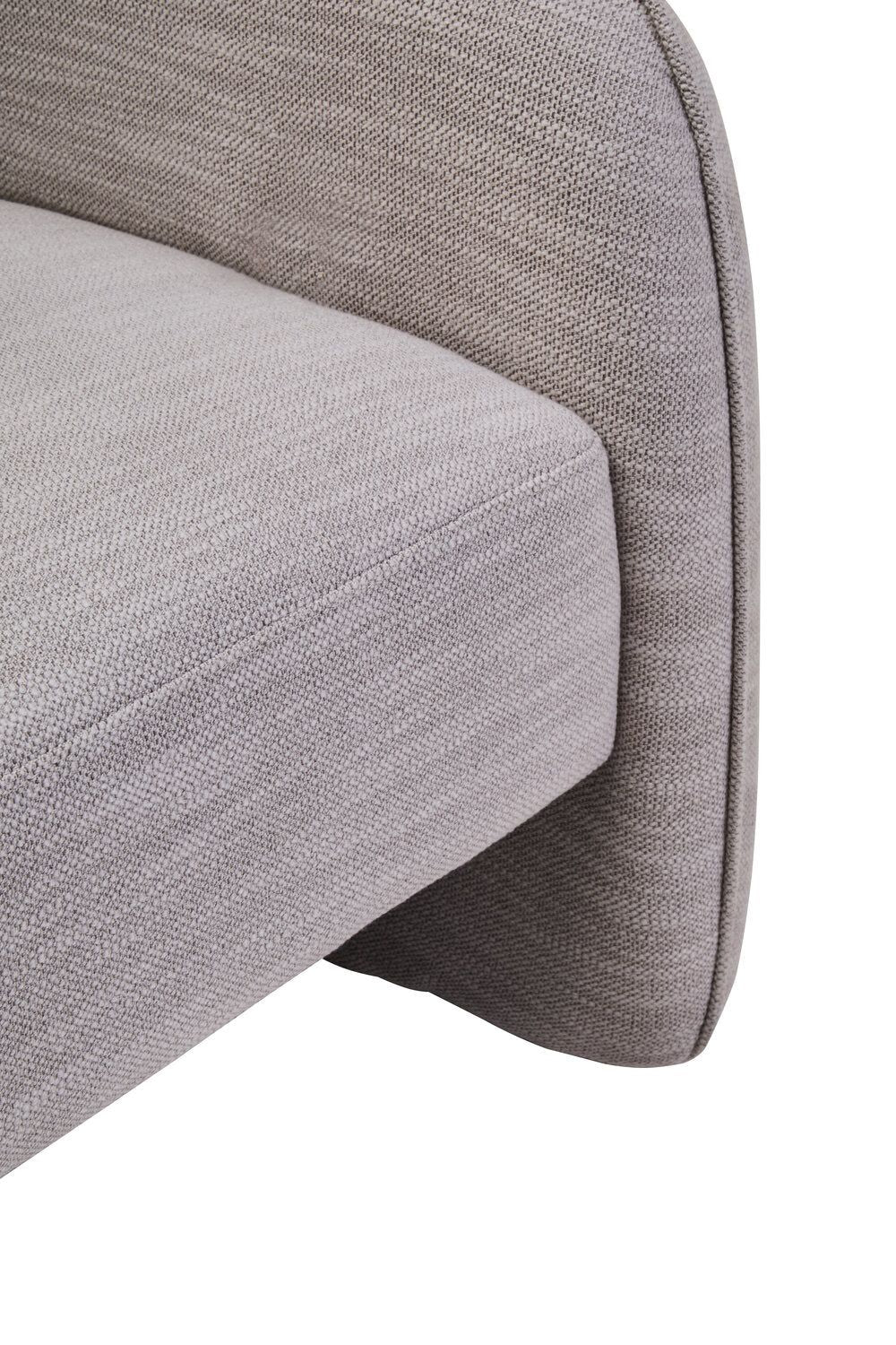 Image of Bilani Grey Linen Effect Curved Chair - Macro
