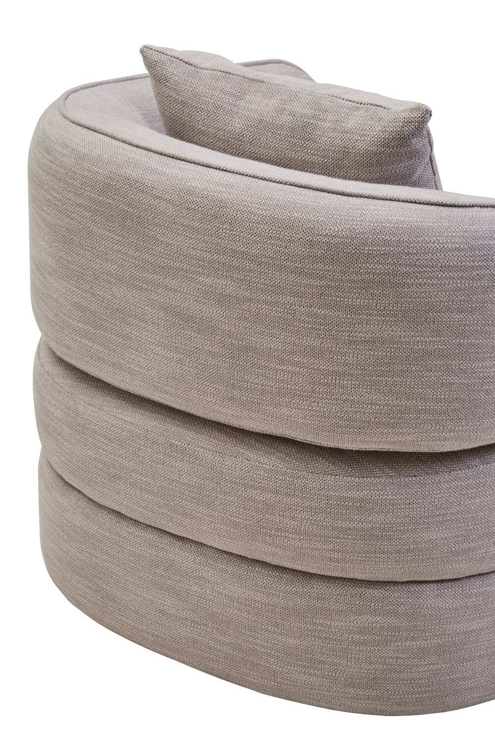Image of Bilani Grey Linen Effect Curved Chair - Macro