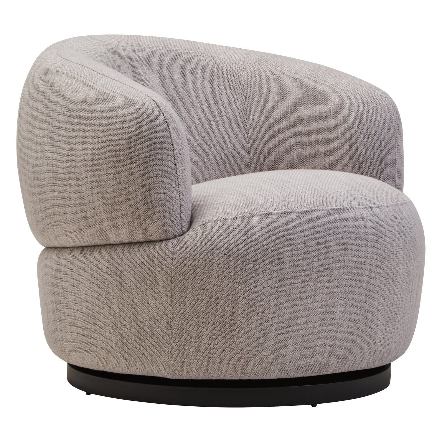 Image of Bordo Textured Grey Curved Swivel Chair - Additional