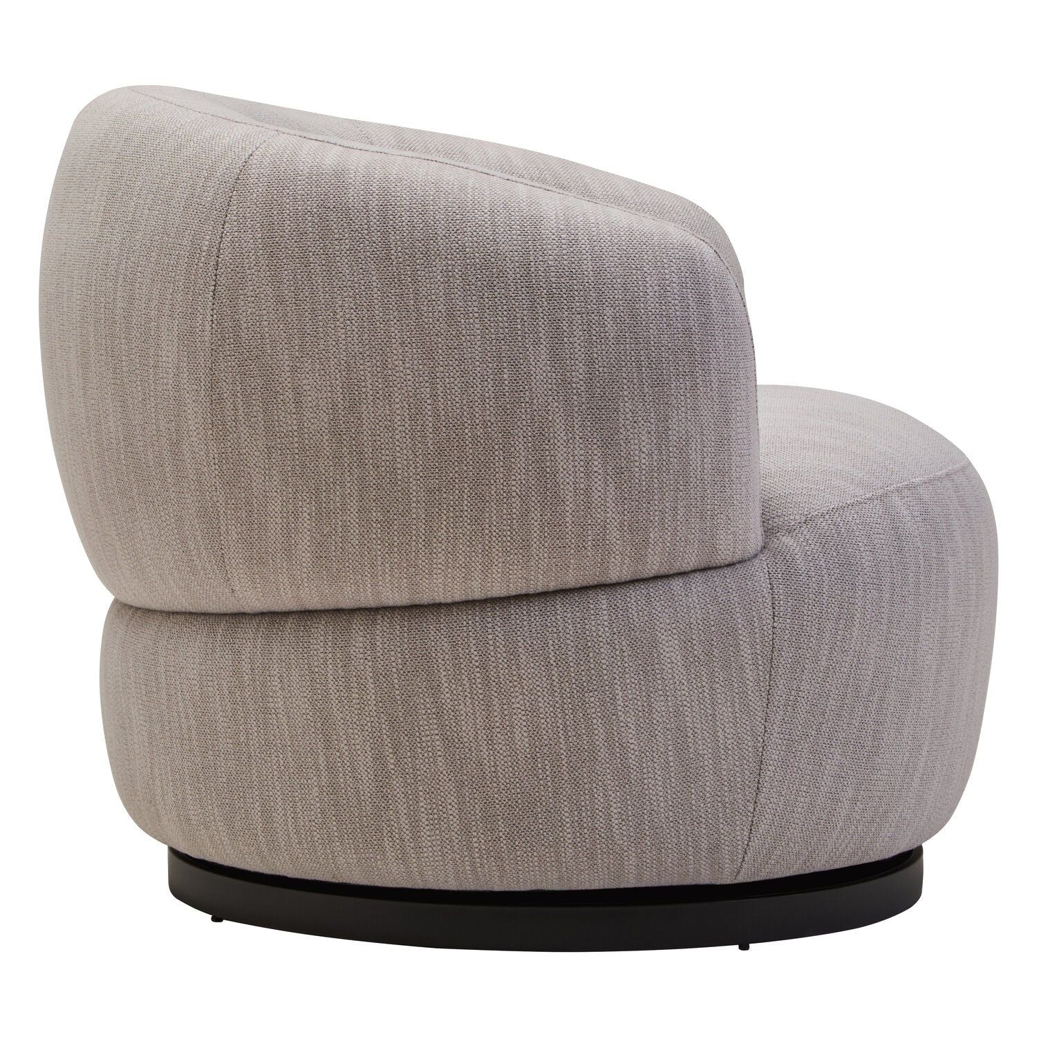 Image of Bordo Textured Grey Curved Swivel Chair - Additional