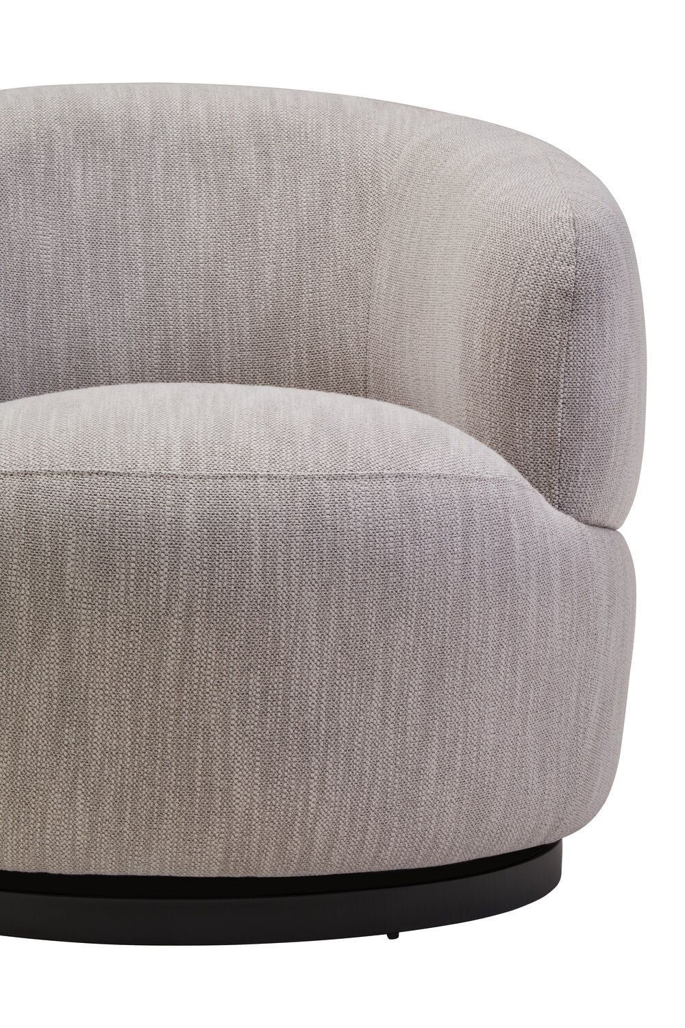 Image of Bordo Textured Grey Curved Swivel Chair - Macro