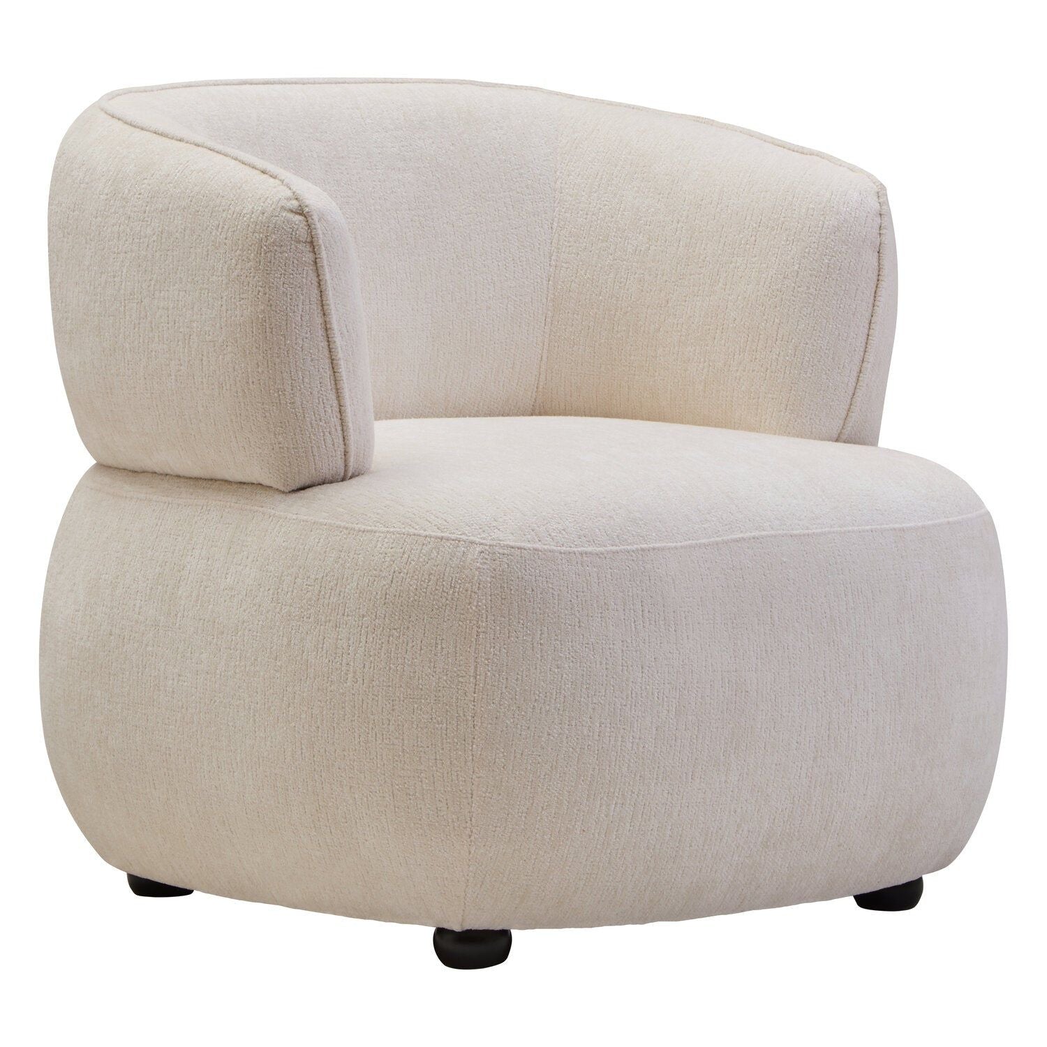 Image of Dasha Ivory Textured Curved Chair - Additional
