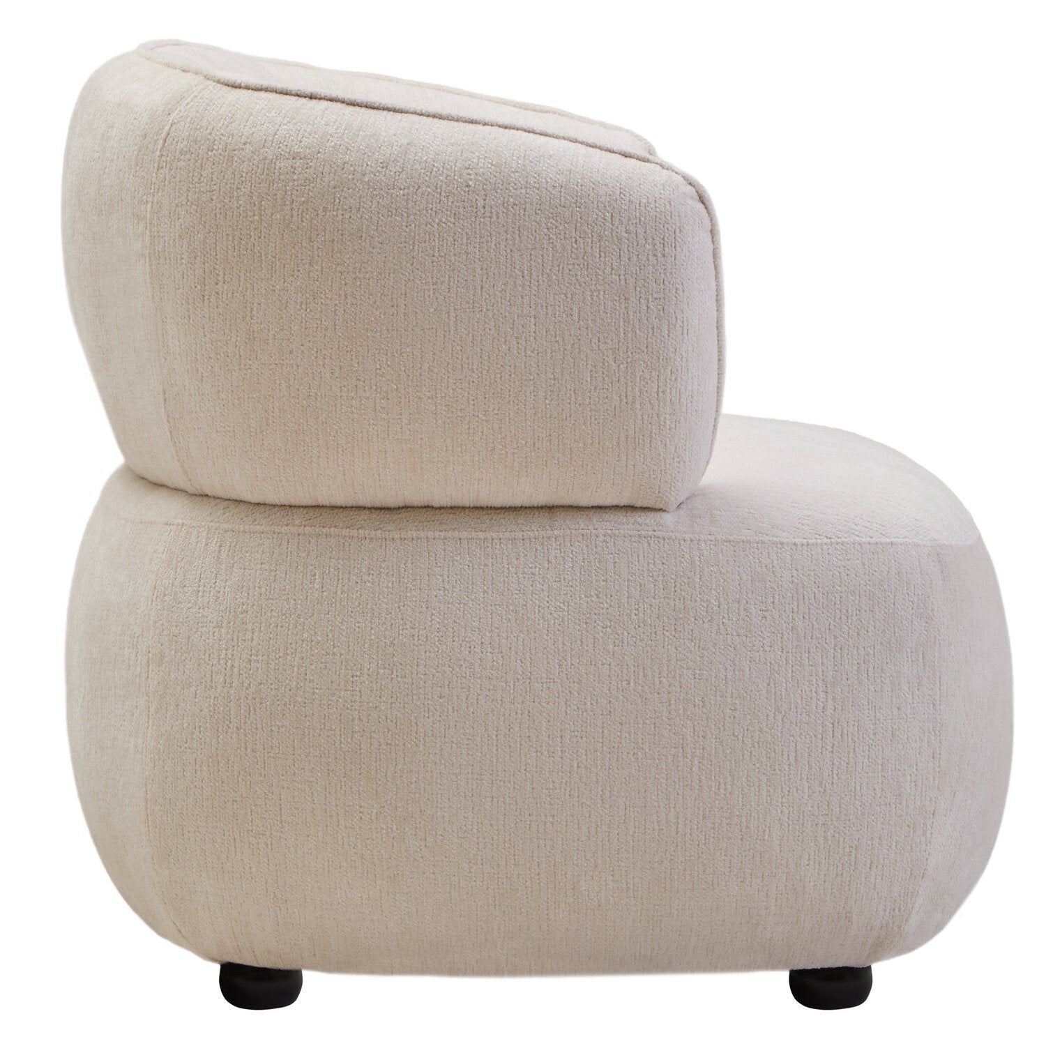 Image of Dasha Ivory Textured Curved Chair - Additional