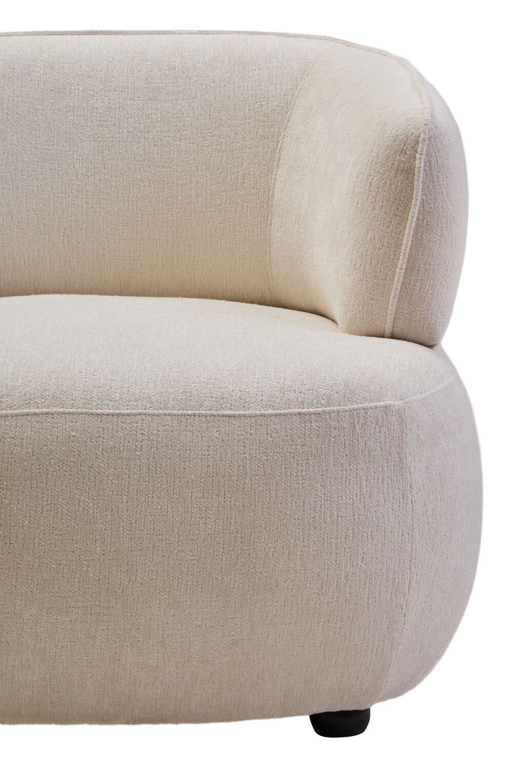 Image of Dasha Ivory Textured Curved Chair - Macro