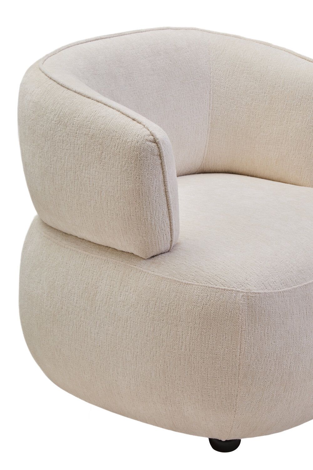 Image of Dasha Ivory Textured Curved Chair - Macro
