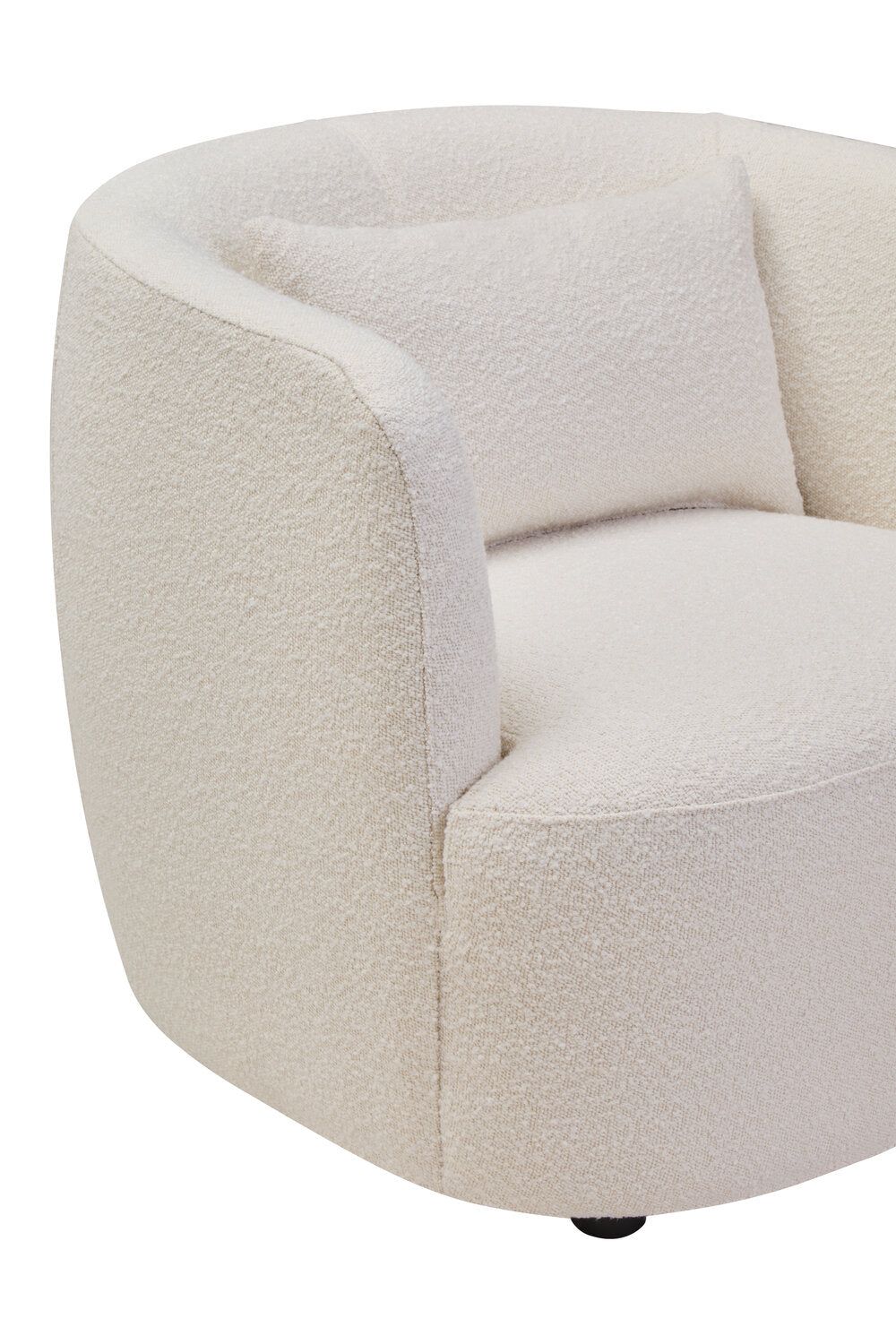 Image of Bruge Textured Cream Curved Chair - Macro