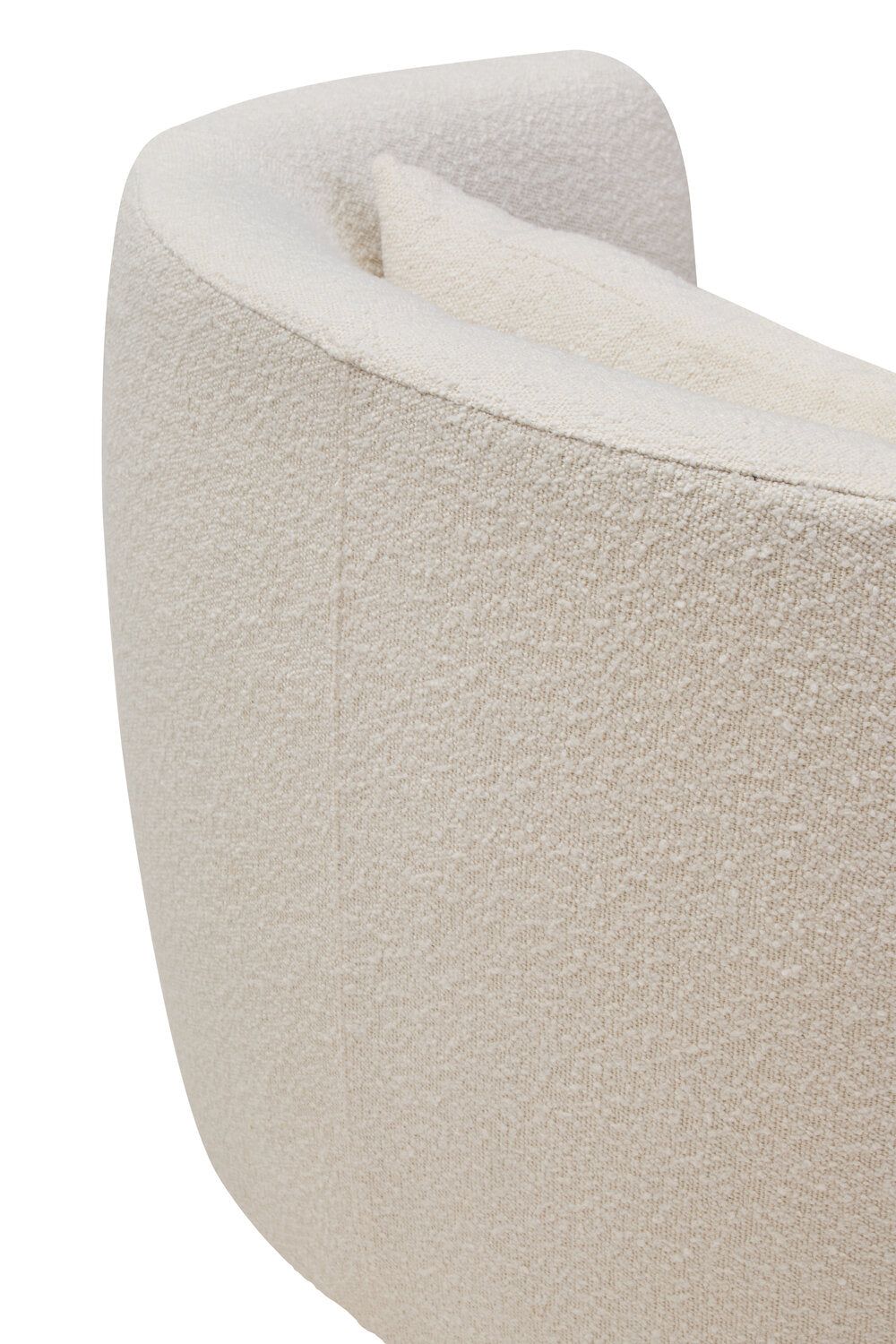 Image of Bruge Textured Cream Curved Chair - Macro