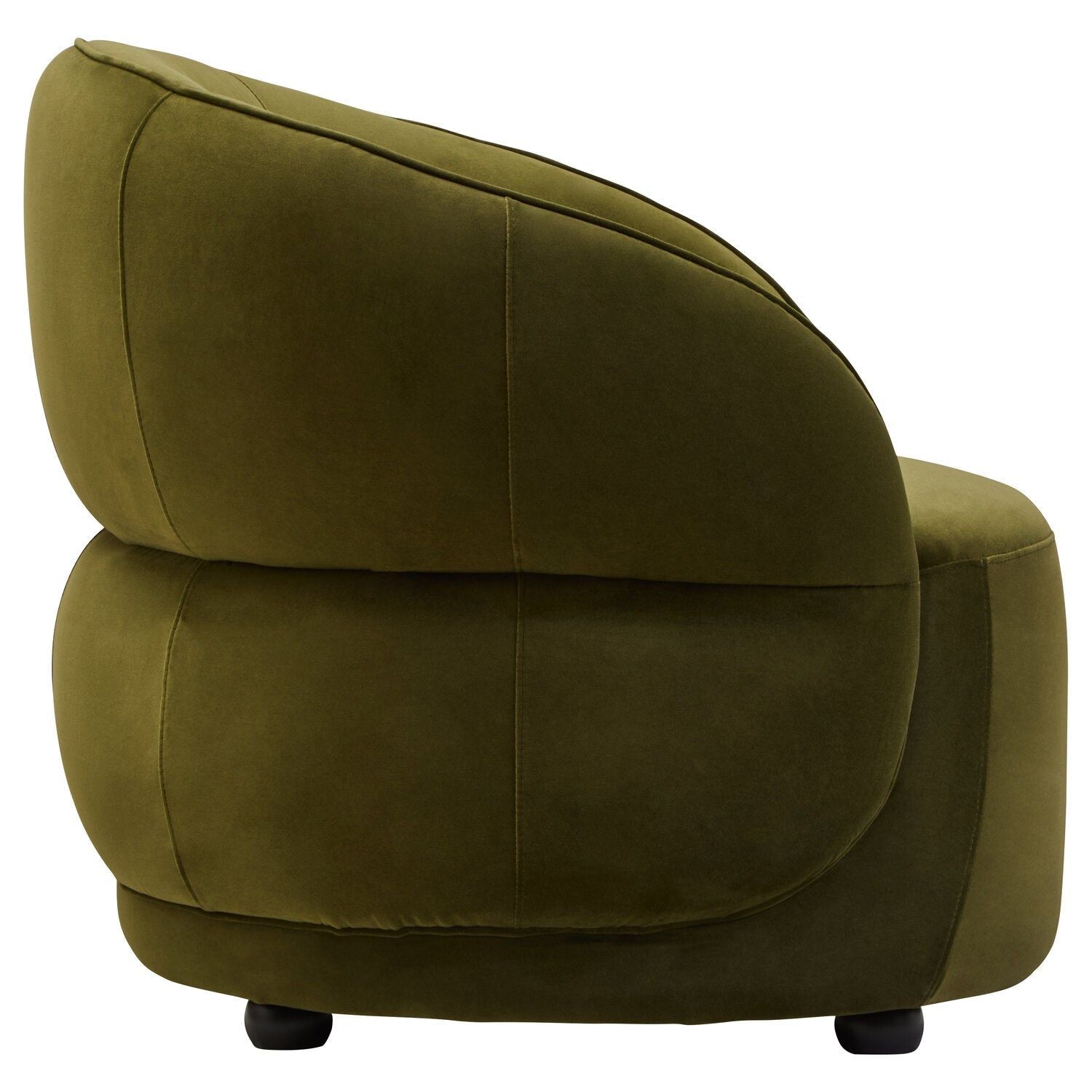 Image of Darla Forest Green Curved Velvet Chair - Additional