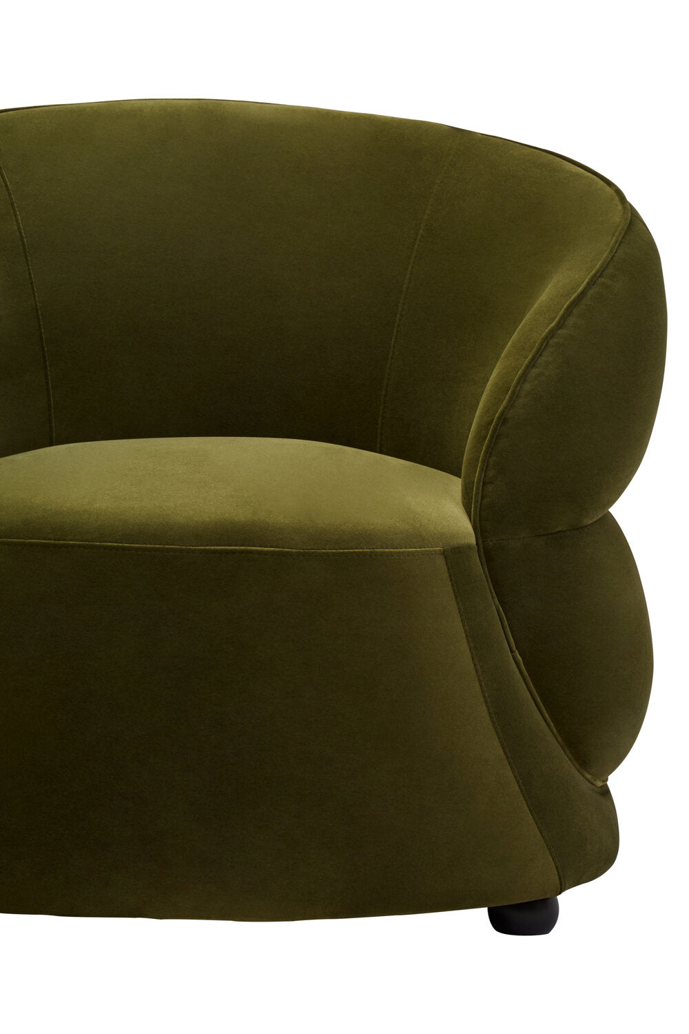 Image of Darla Forest Green Curved Velvet Chair - Macro