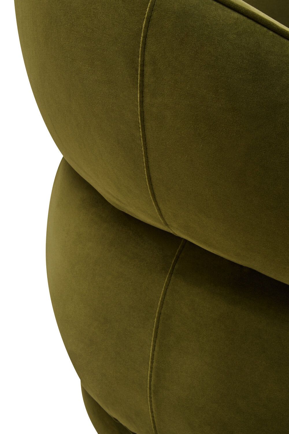 Image of Darla Forest Green Curved Velvet Chair - Macro