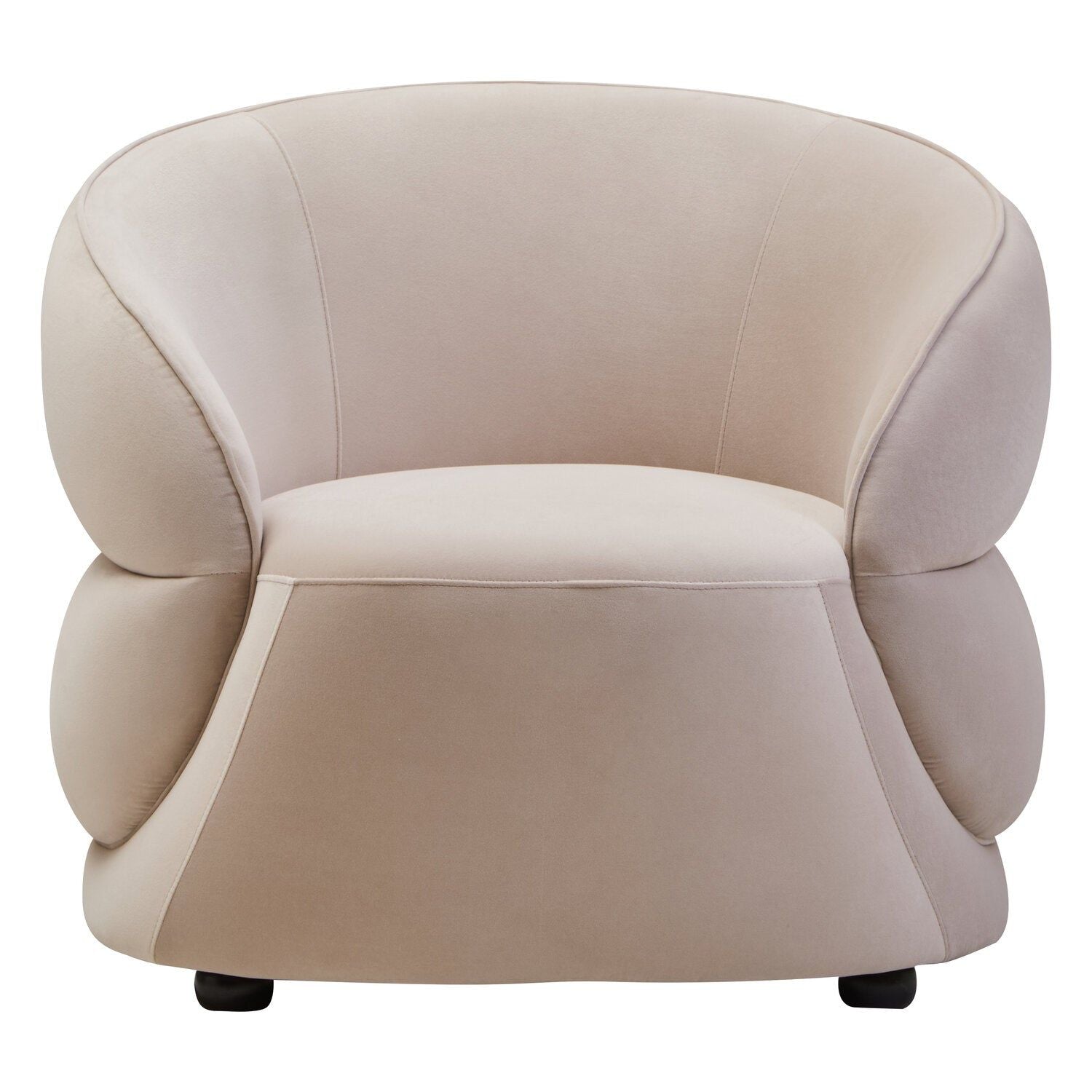 Image of Darla Stone Velvet Curved Chair - Main