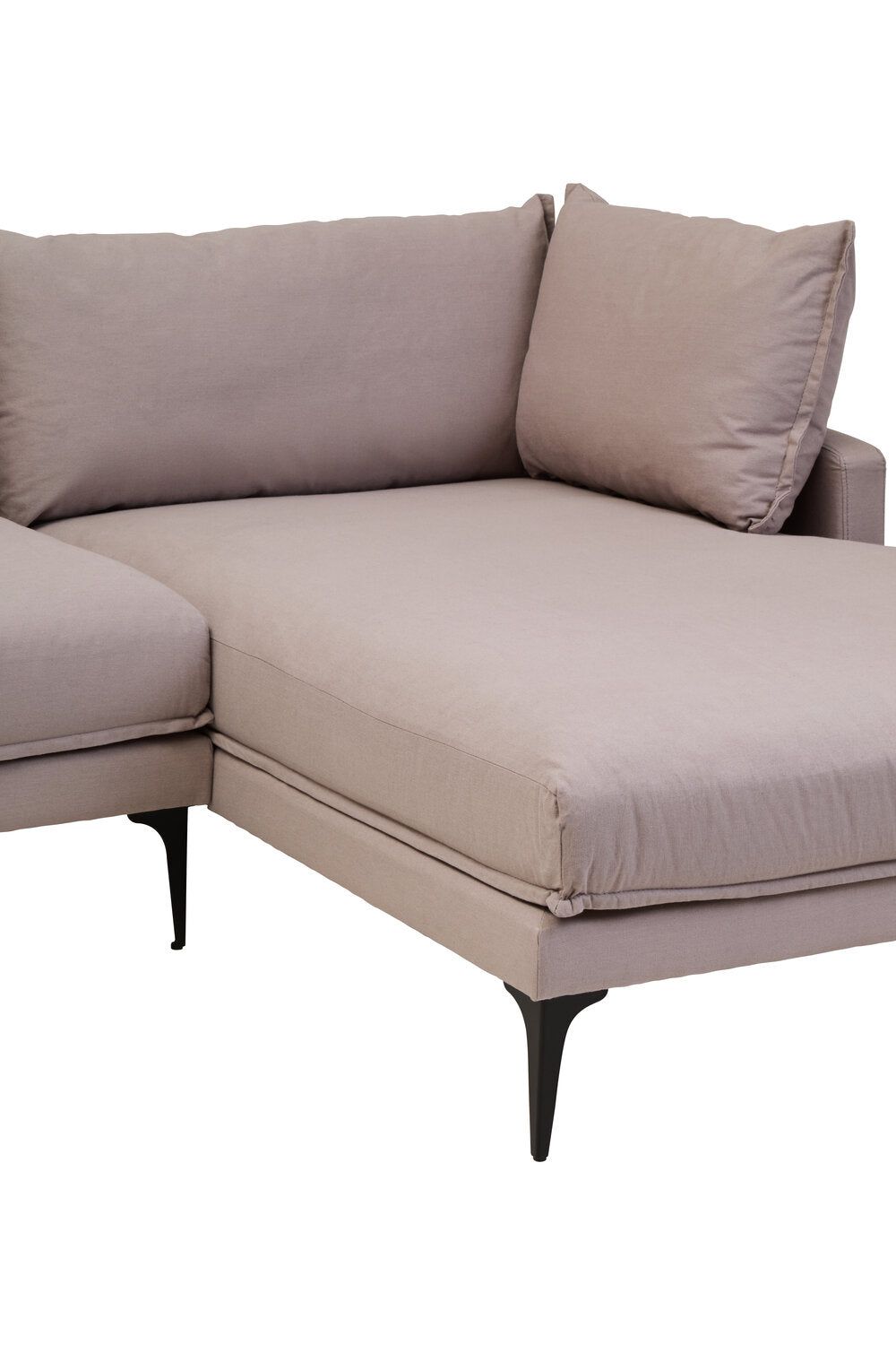 Image of Troyes Grey Three Seat Right Chaise Sofa