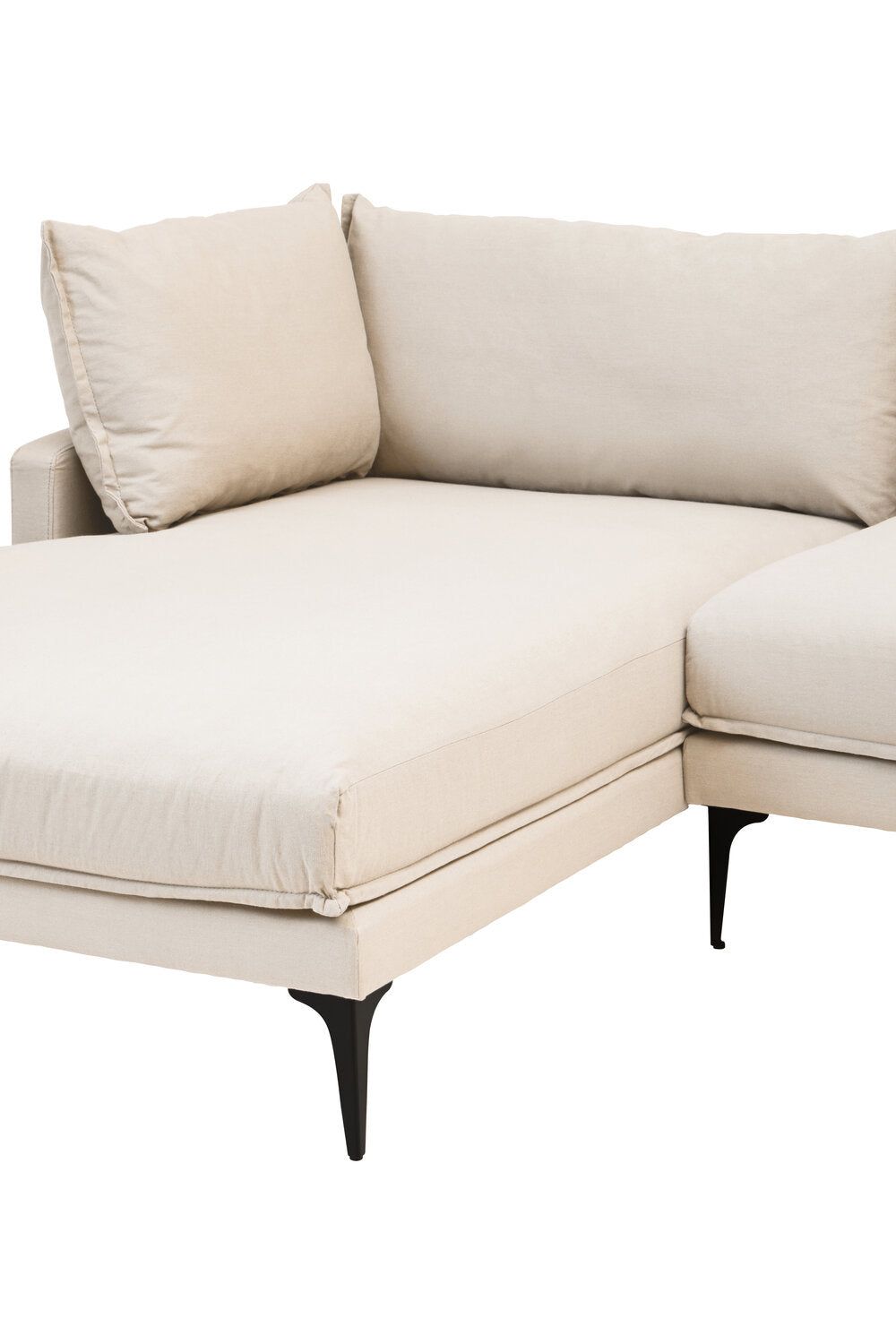 Image of Troyes Cream Three Seat Left Chaise Sofa
