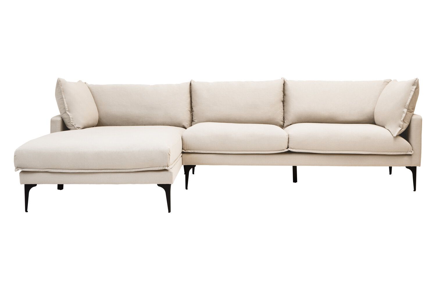 Image of Troyes Cream Three Seat Left Chaise Sofa