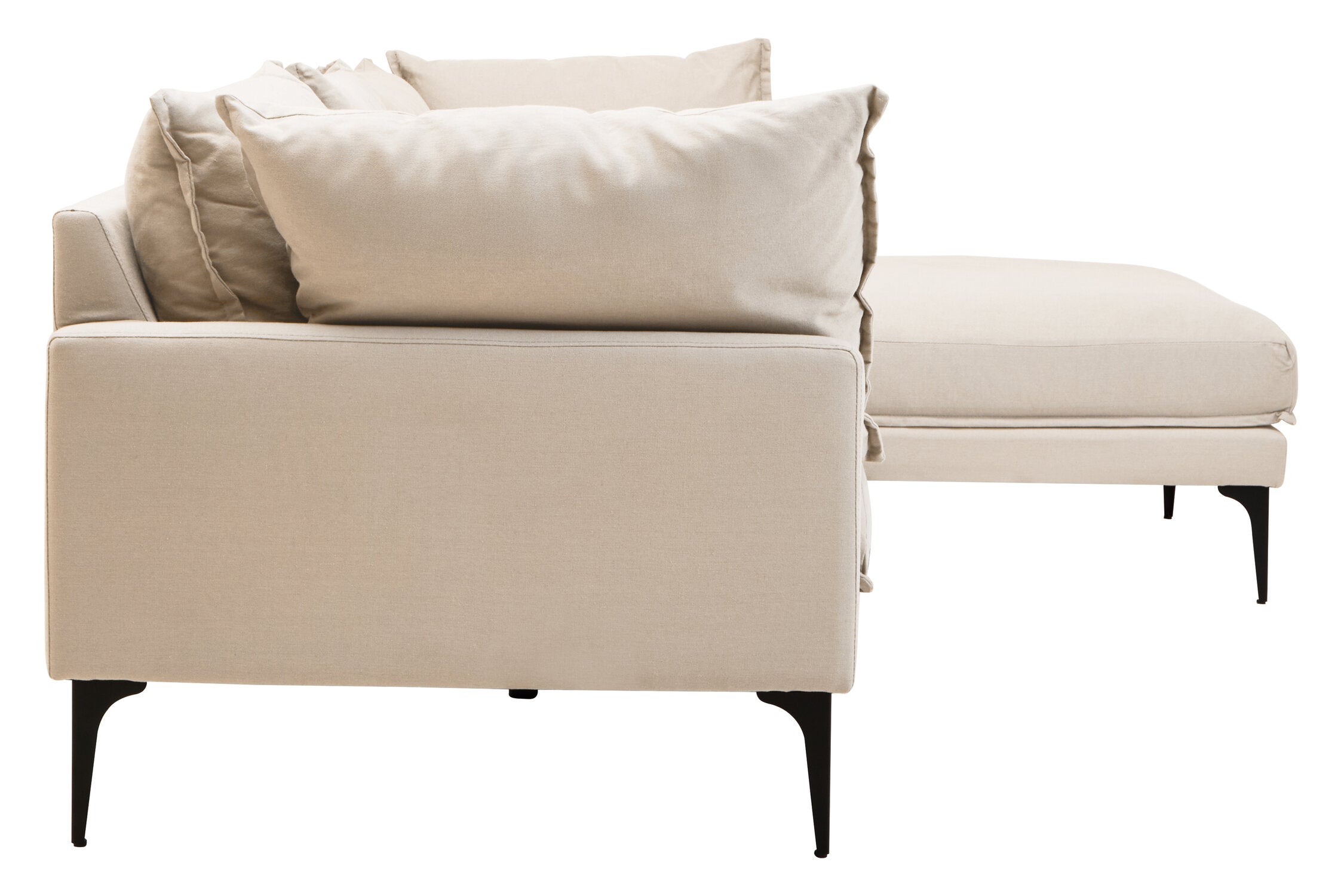 Image of Troyes Cream Three Seat Right Chaise Sofa