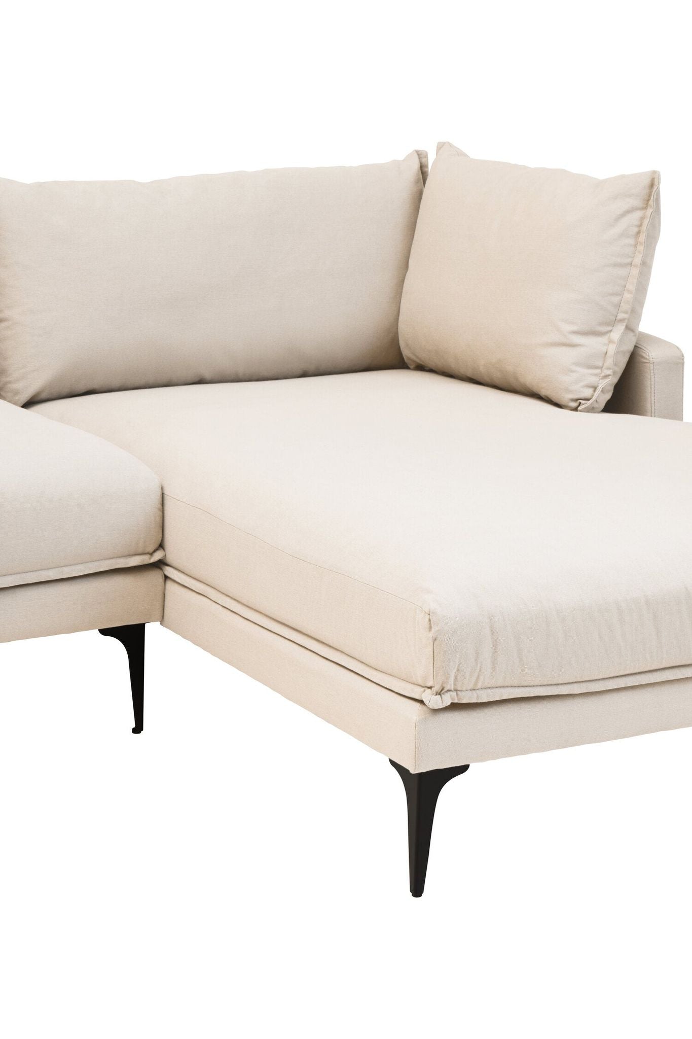 Image of Troyes Cream Three Seat Right Chaise Sofa
