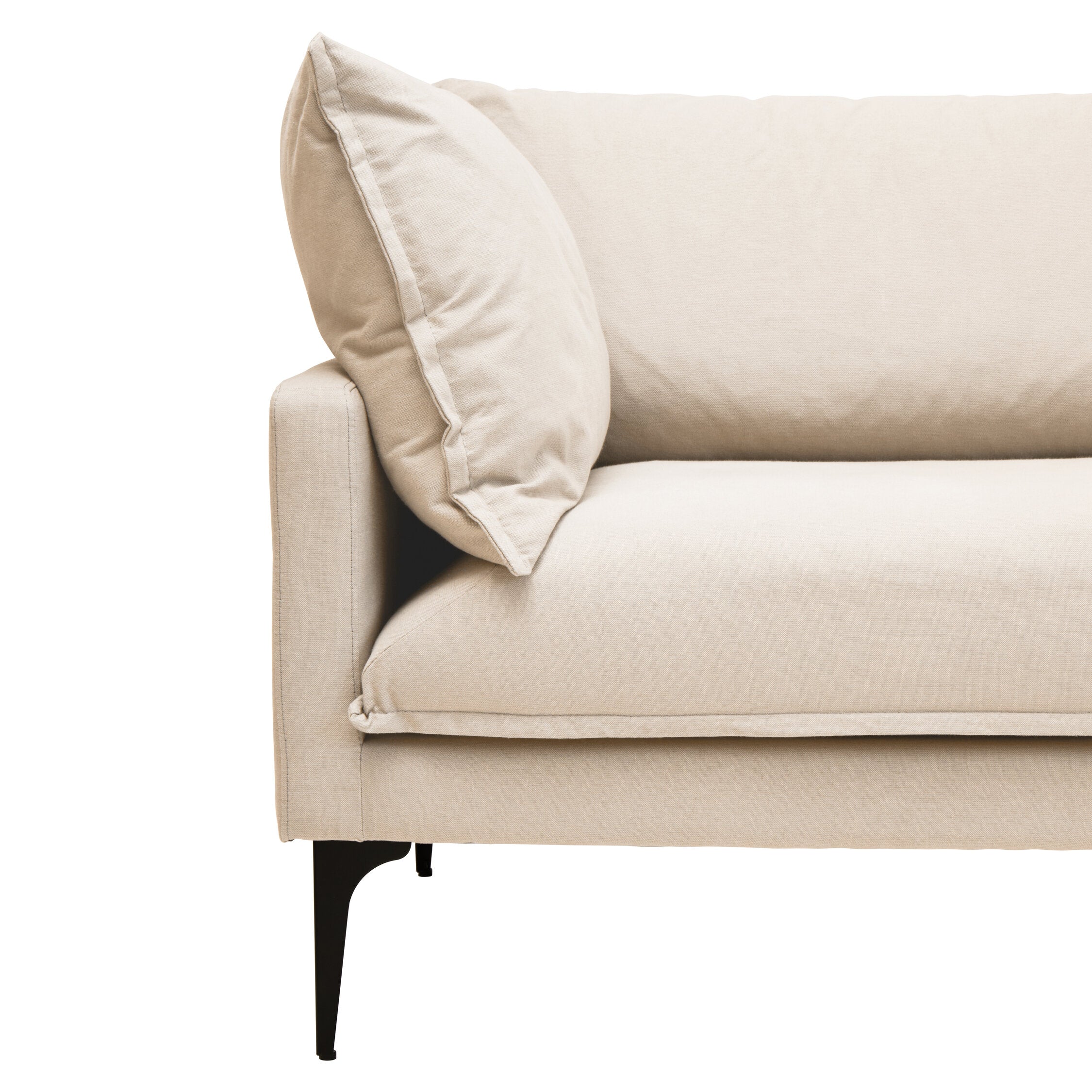 Image of Troyes Cream Three Seat Right Chaise Sofa