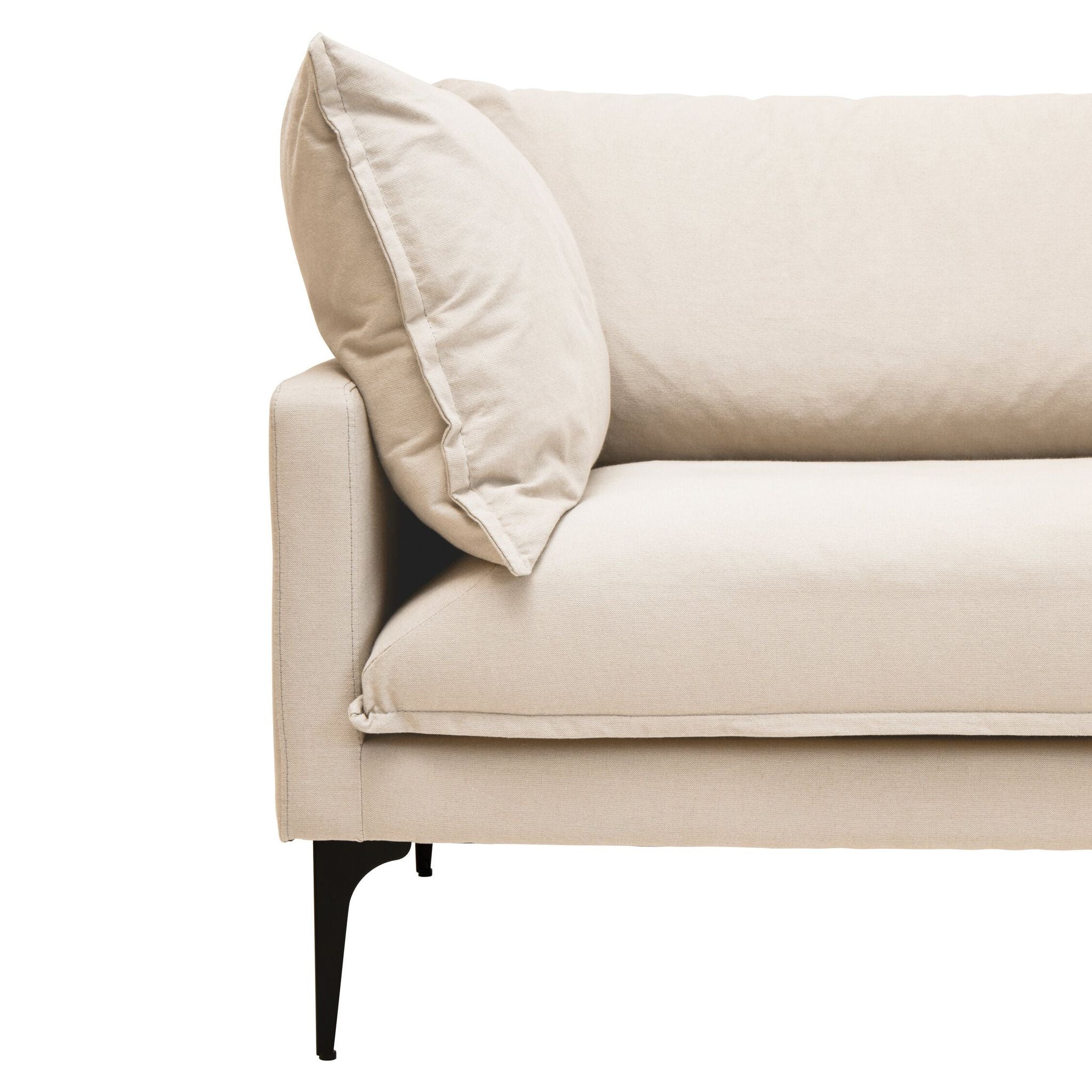 Image of Troyes Cream Three Seat Right Chaise Sofa