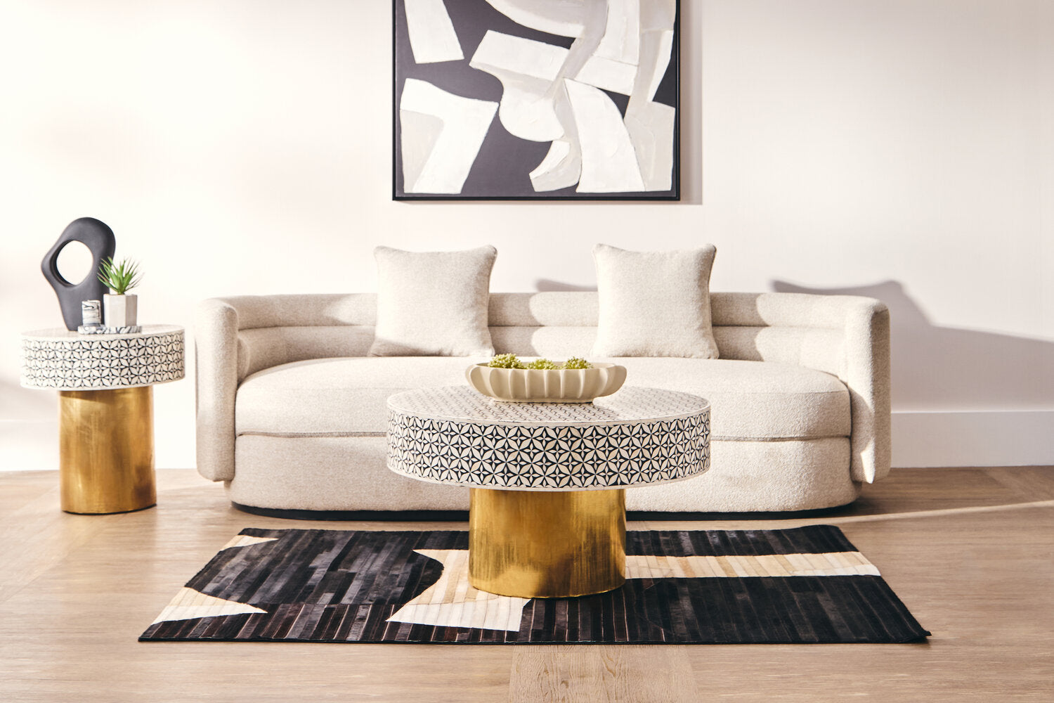 Image of Astratto Monochrome Abstract Textured Wall Art - Lifestyle