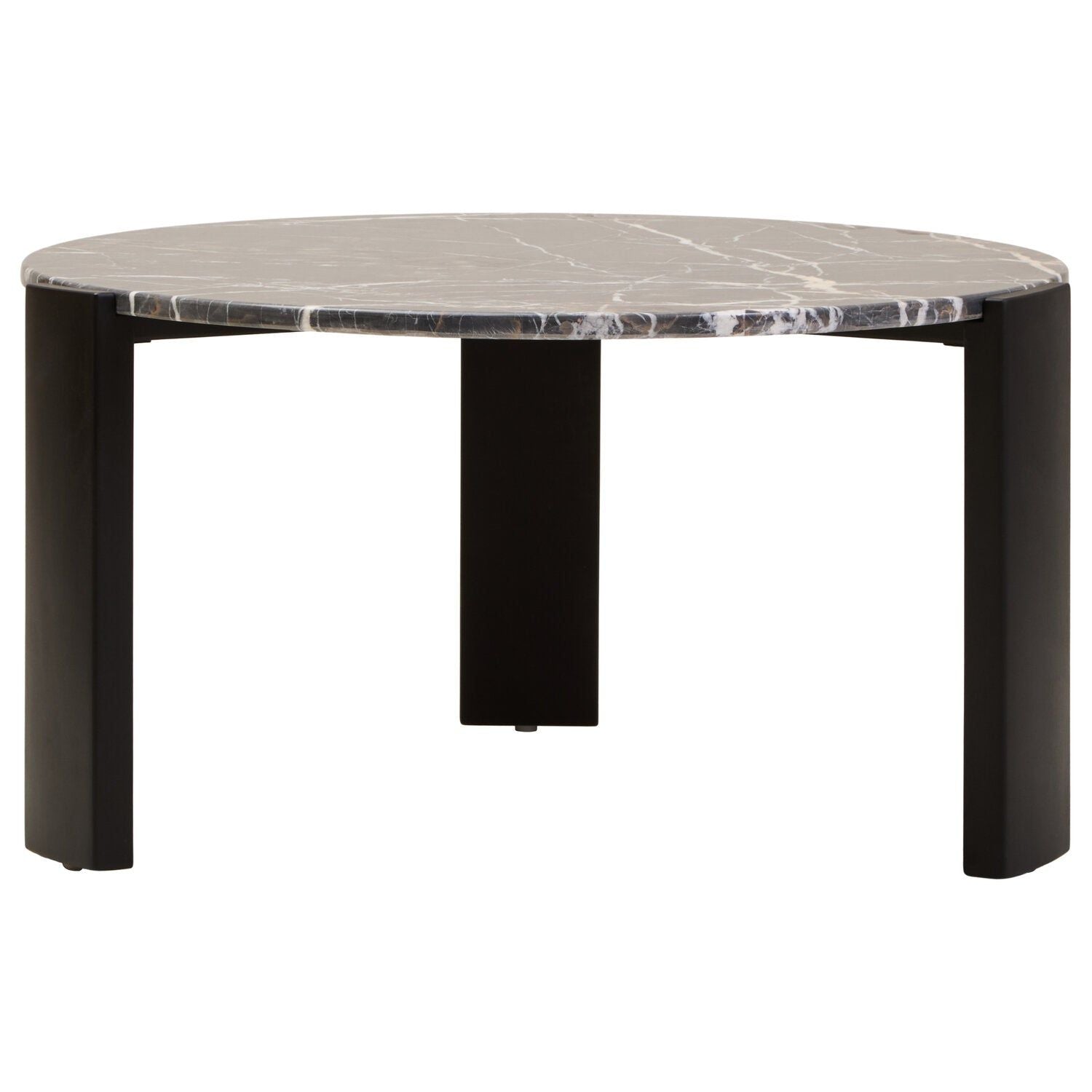 Image of Palermo Round Black Marble Top Large Coffee Table - Main