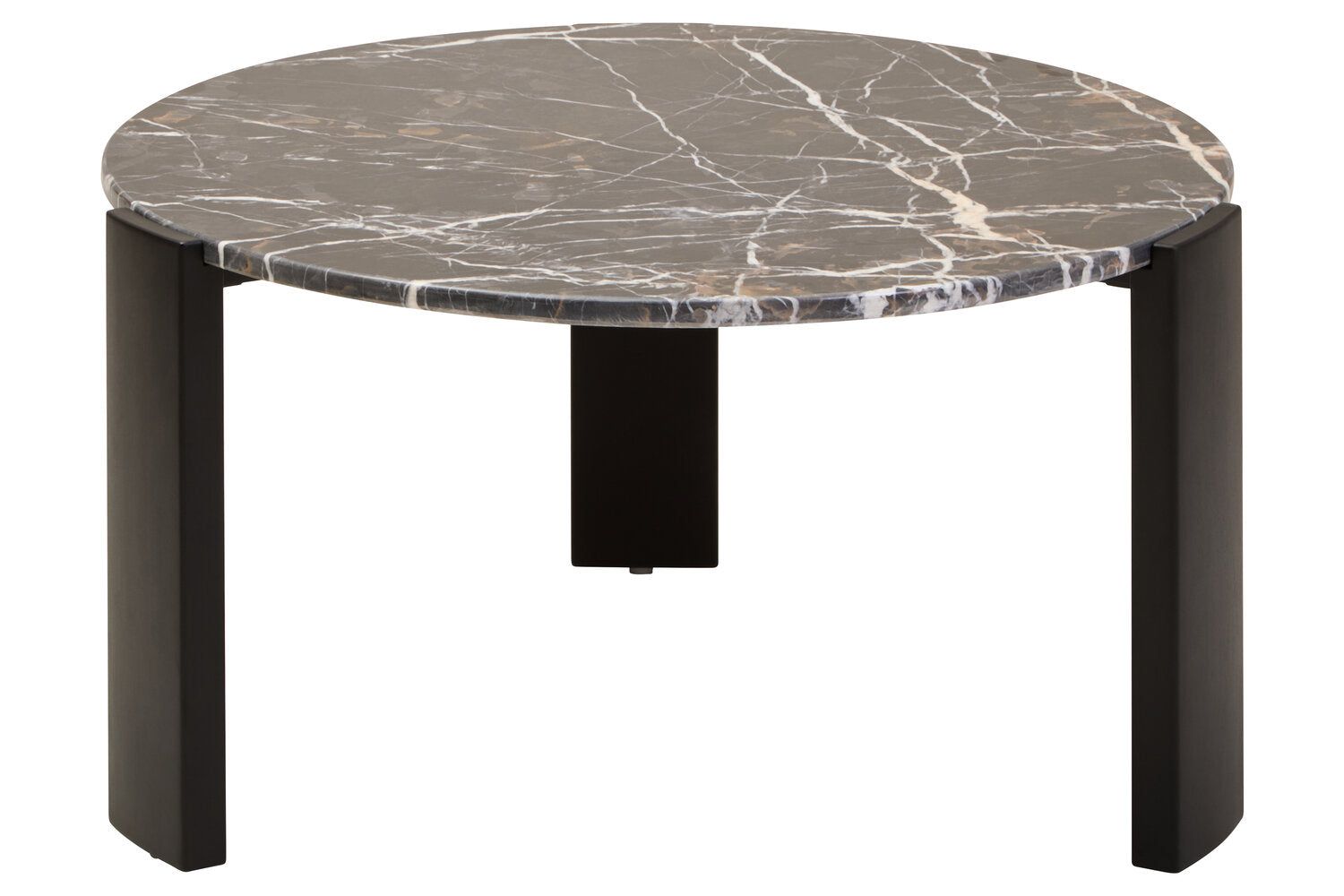 Image of Palermo Round Black Marble Top Large Coffee Table - Additional