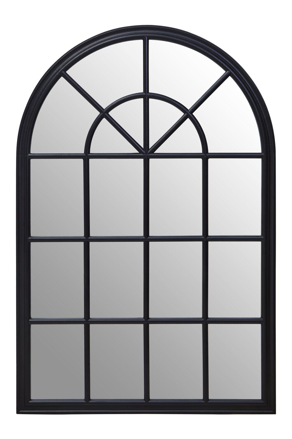 Image of Lovida Black Arched Wooden Frame Wall Mirror