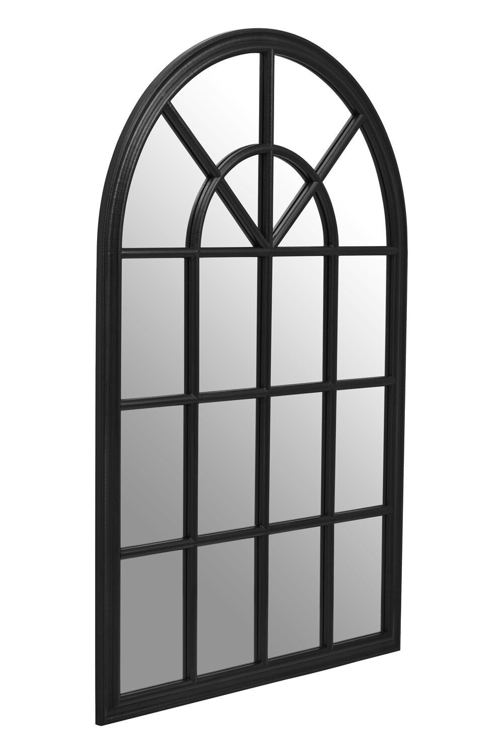 Image of Lovida Black Arched Wooden Frame Wall Mirror