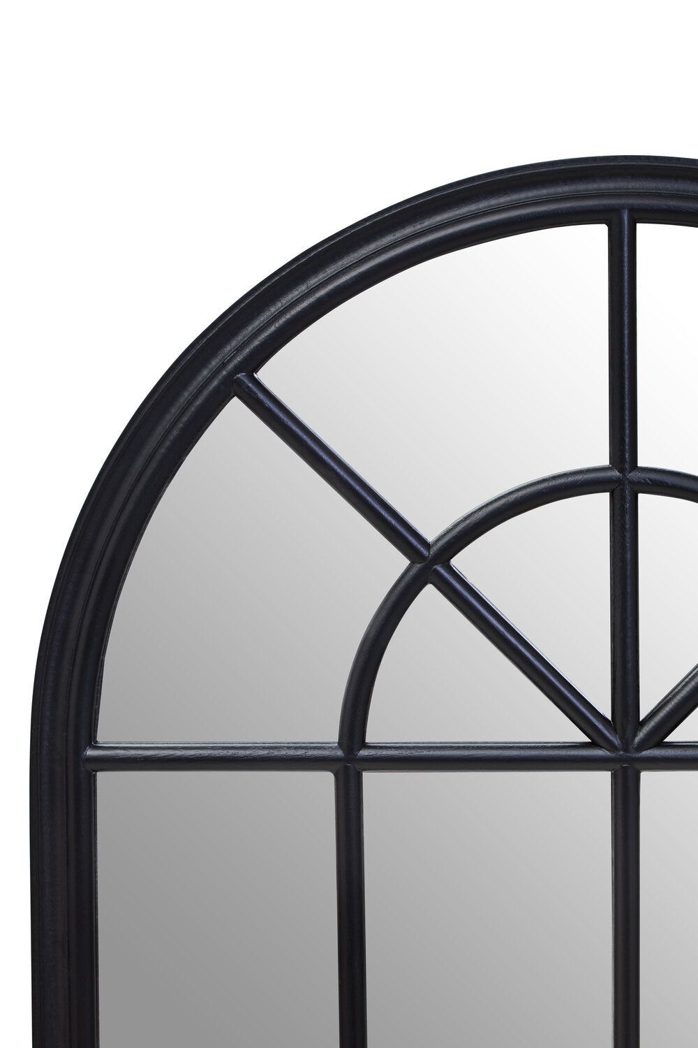 Image of Lovida Black Arched Wooden Frame Wall Mirror