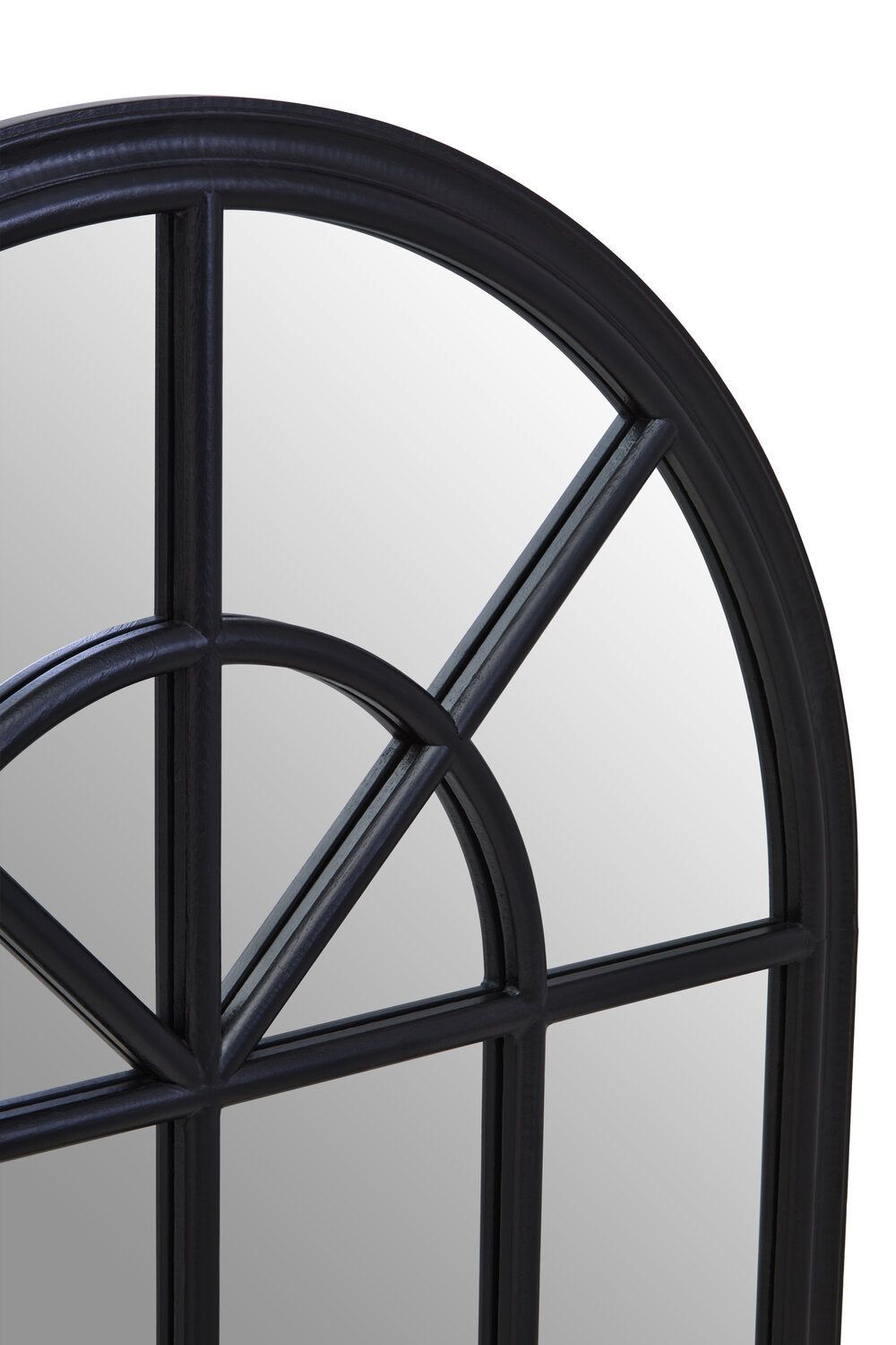 Image of Lovida Black Arched Wooden Frame Wall Mirror