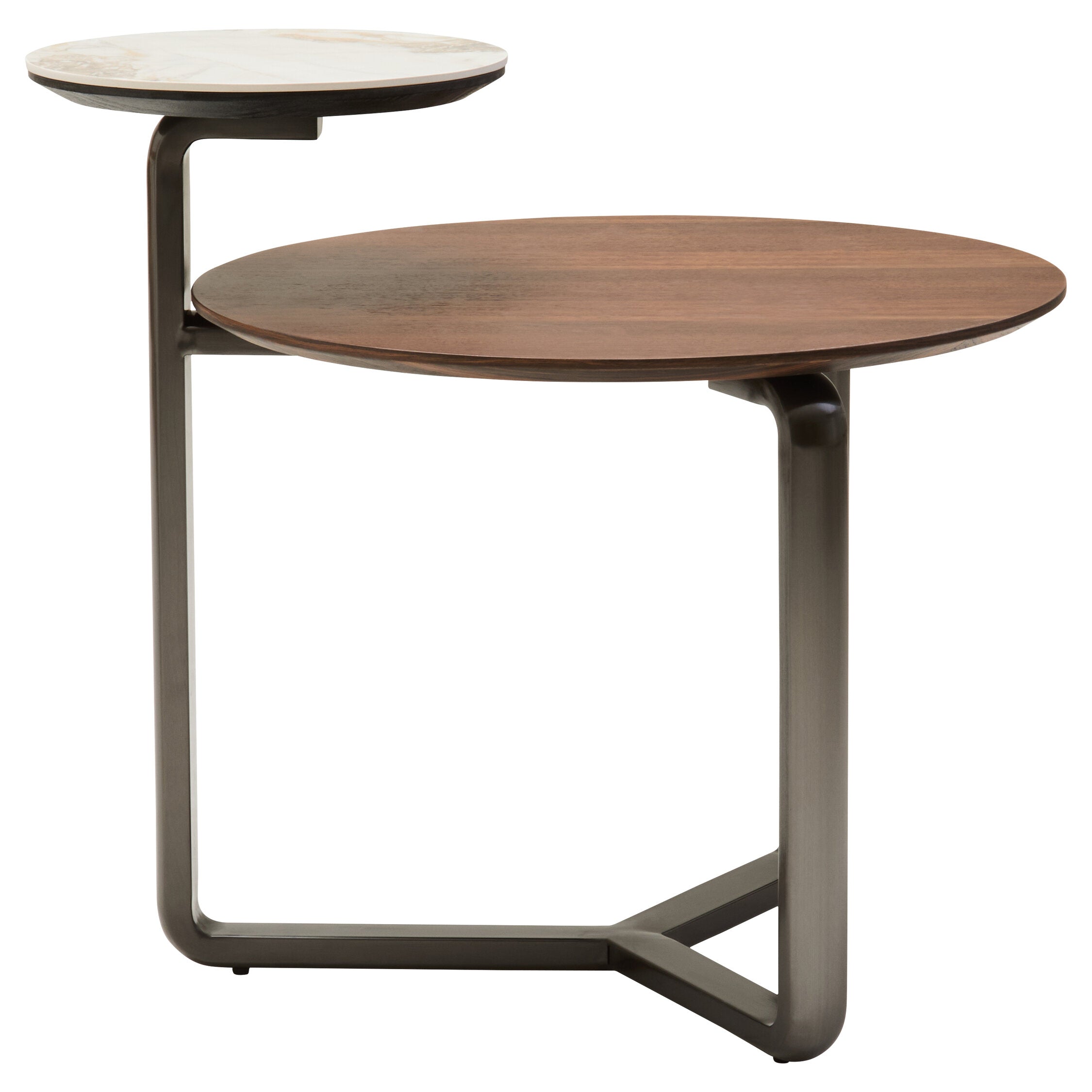 Image of Imperia 2 Tier Round Veneer and Ceramic Coffee Table