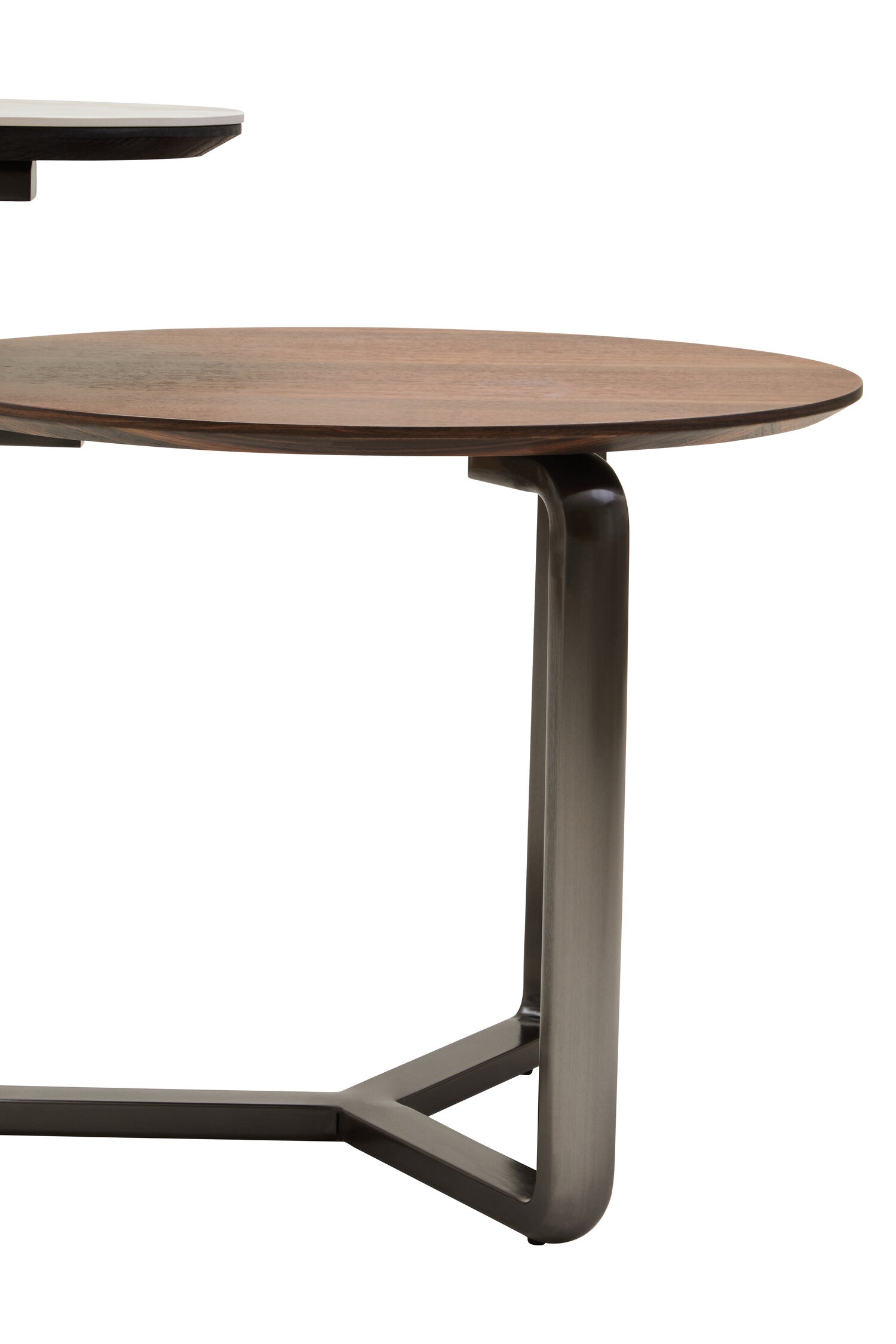 Image of Imperia 2 Tier Round Veneer and Ceramic Coffee Table