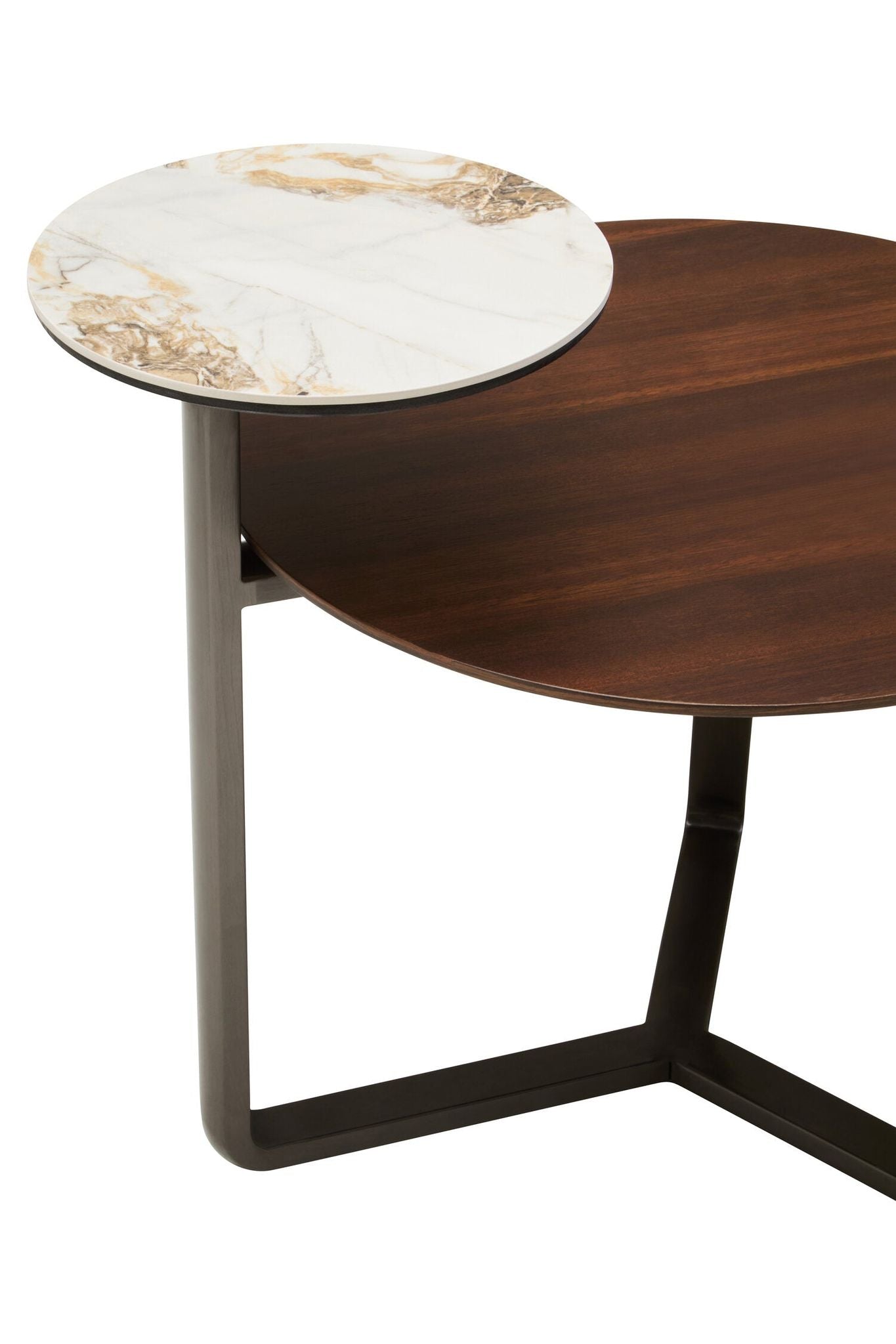 Image of Imperia 2 Tier Round Veneer and Ceramic Coffee Table