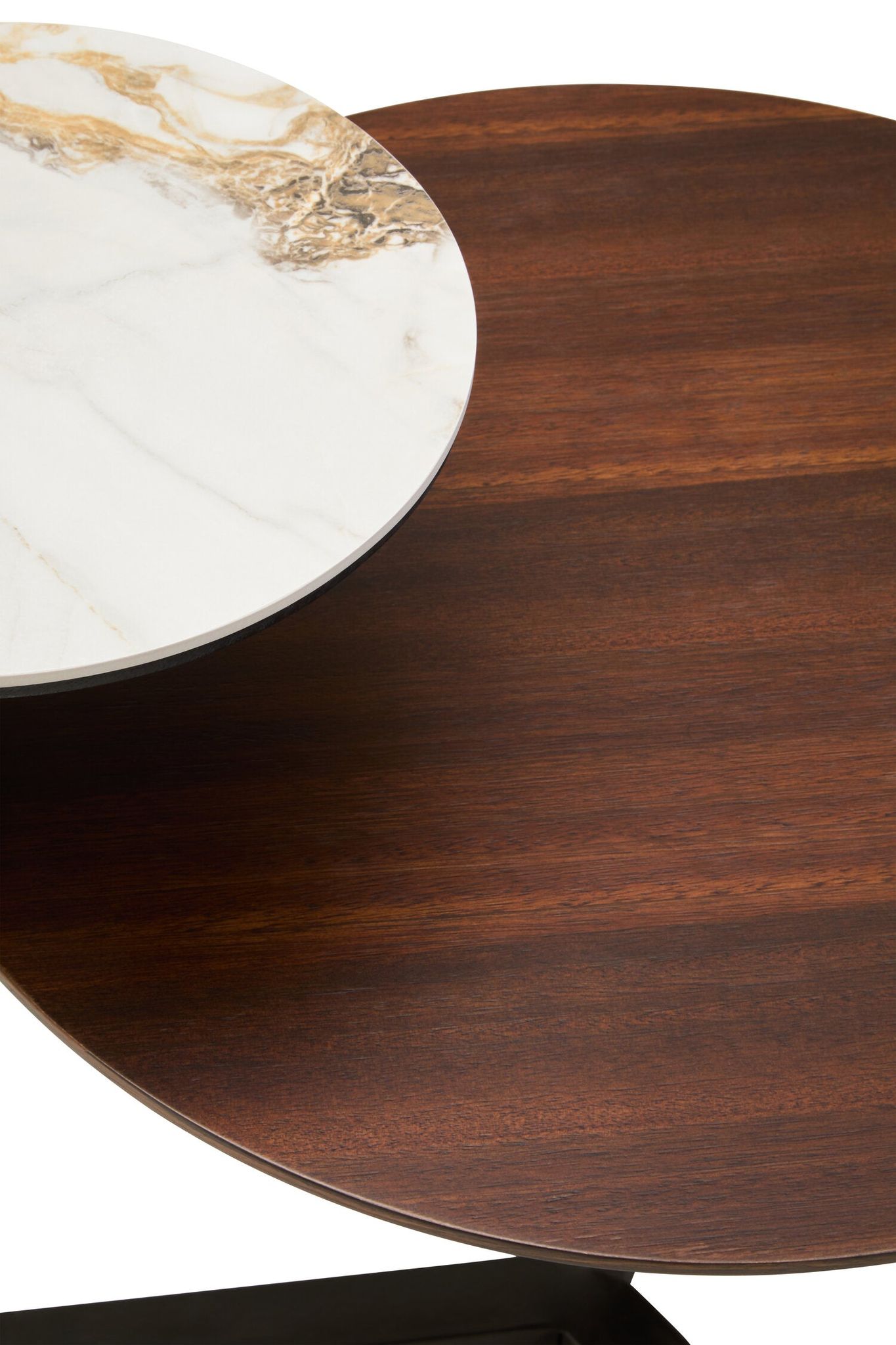 Image of Imperia 2 Tier Round Veneer and Ceramic Coffee Table