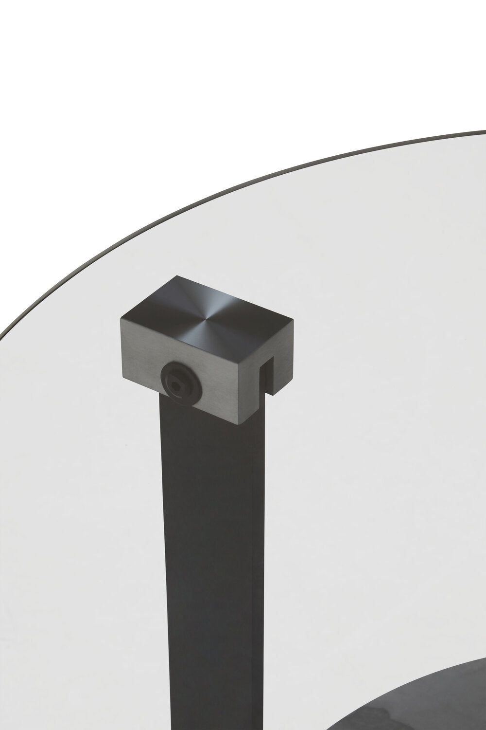 Image of Imperia Round Grey Glass And Ceramic Small Coffee Table - Macro